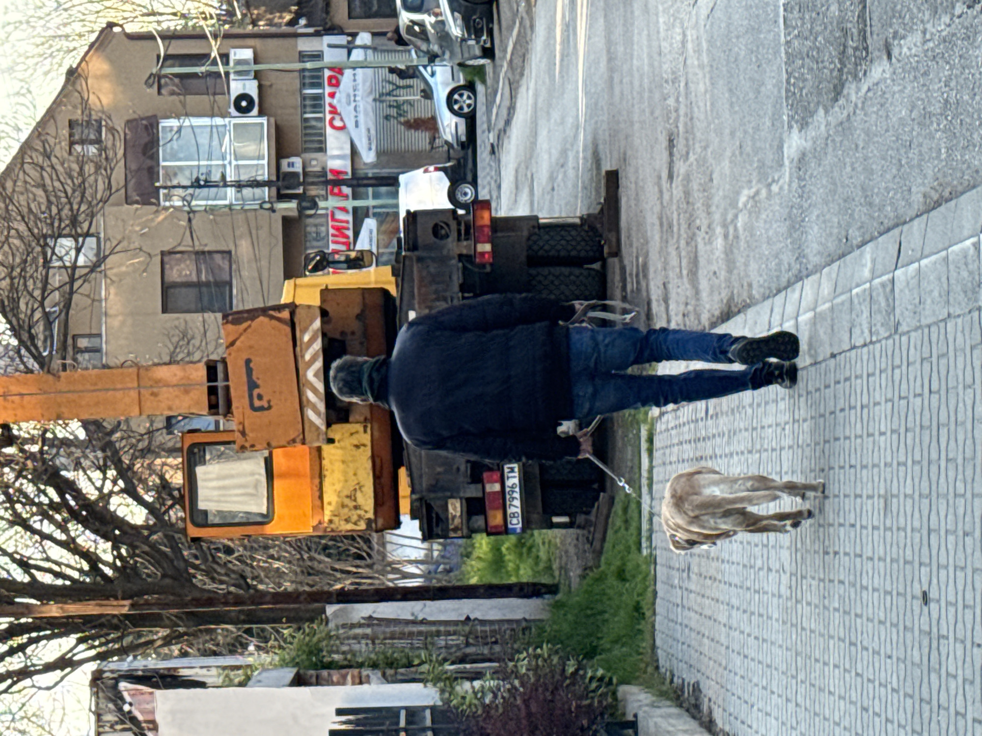Early morning pedestrians observed walking in Sofia, Bulgaria