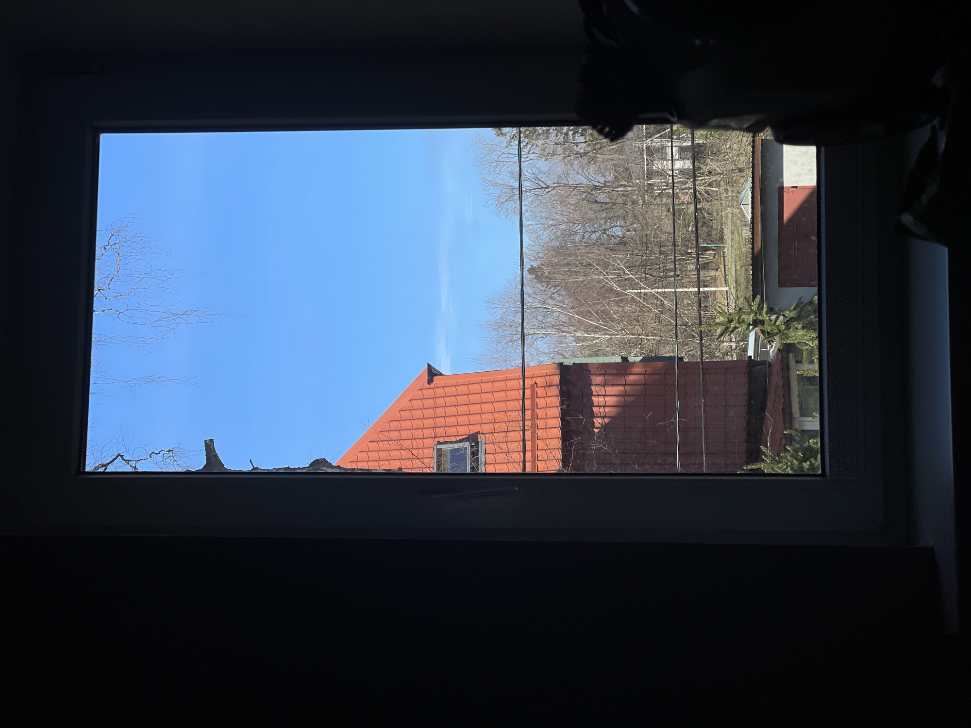 Window view captures spring morning in Svetlogorsk