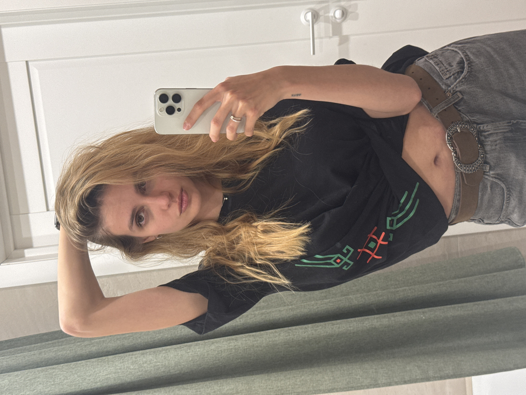 Woman takes mirror selfie in Yekaterinburg