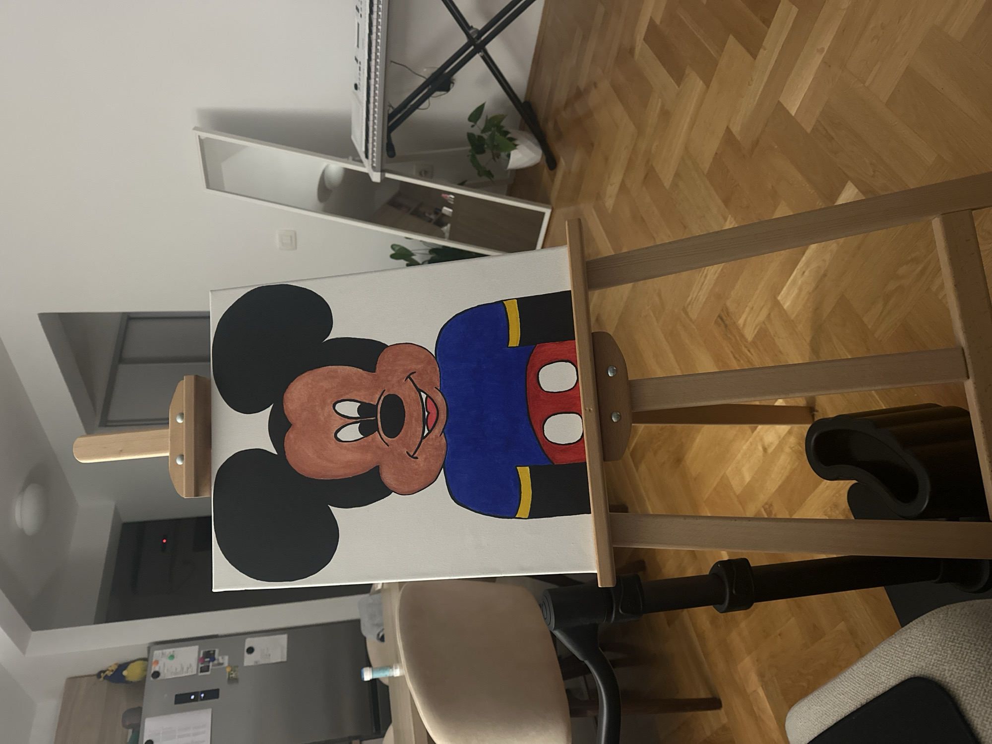 Mickey Mouse painting spotted on easel in Budva