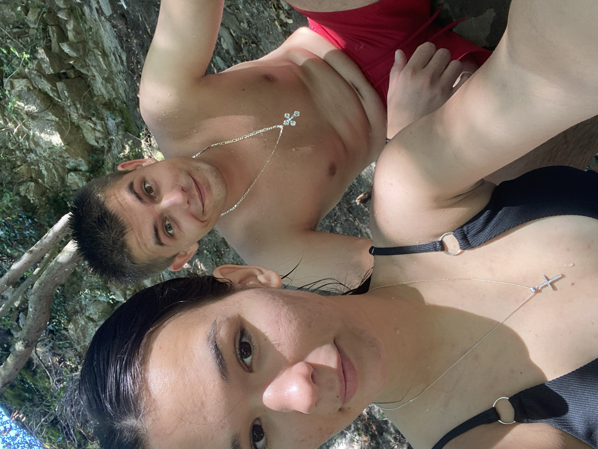 Riverside hangout along a rocky Bulgarian river in summer