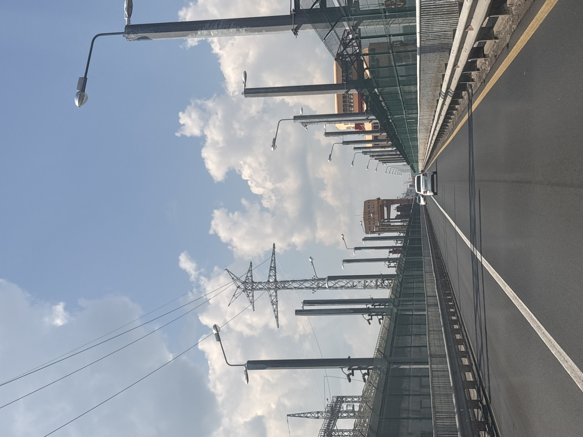 Point-of-view drive across a bridge in Chaikovsky, Russia