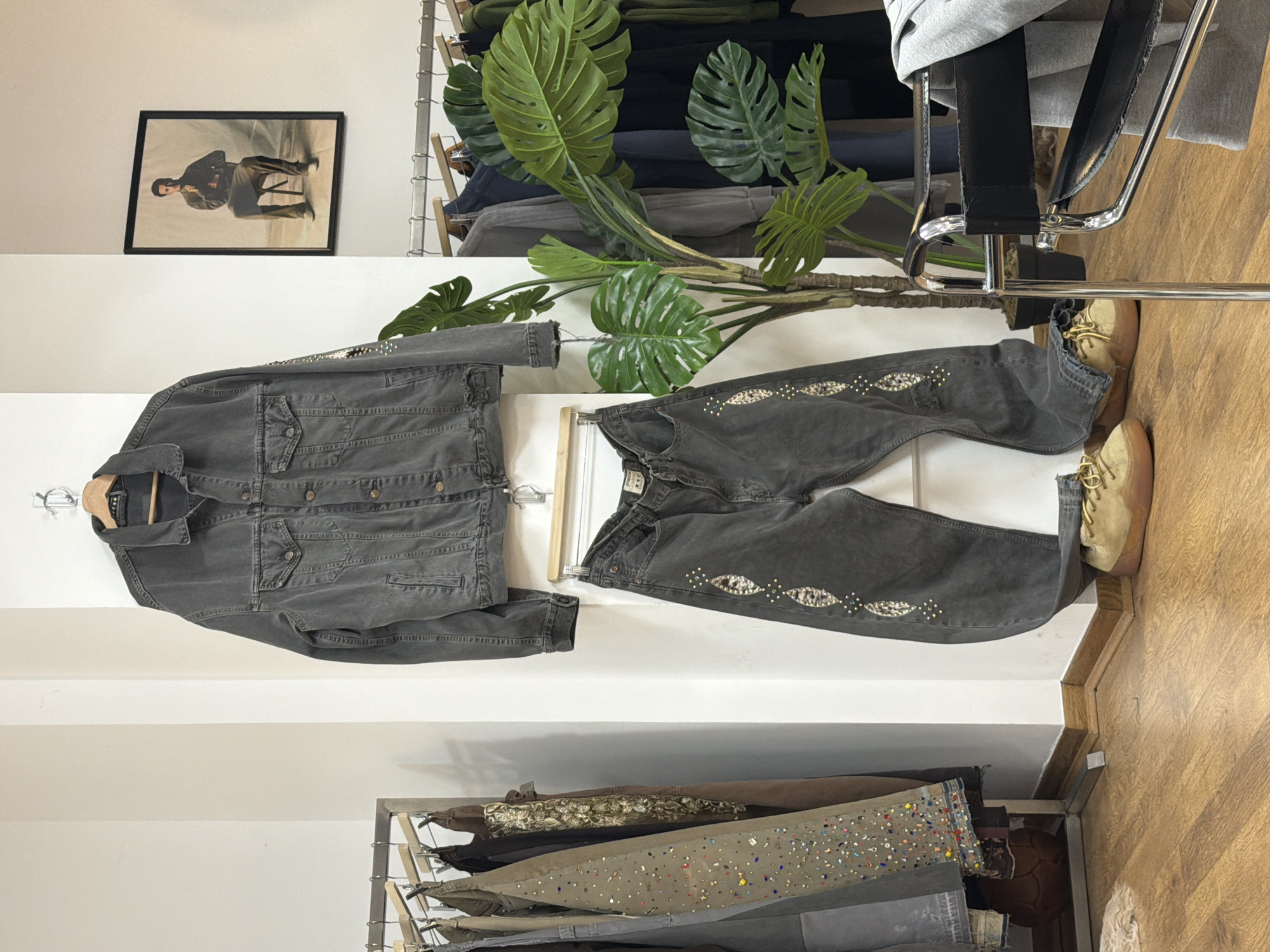 London boutique interior and customer documented in evening photos