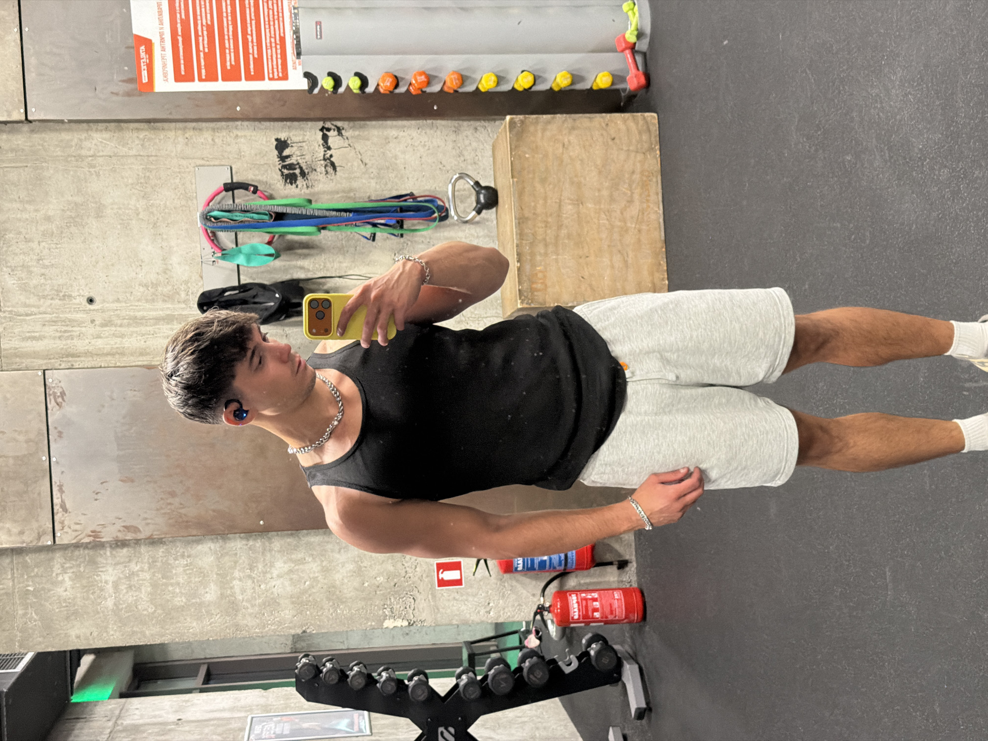 Gym selfies and mirror flexing at a Sofia fitness spot.