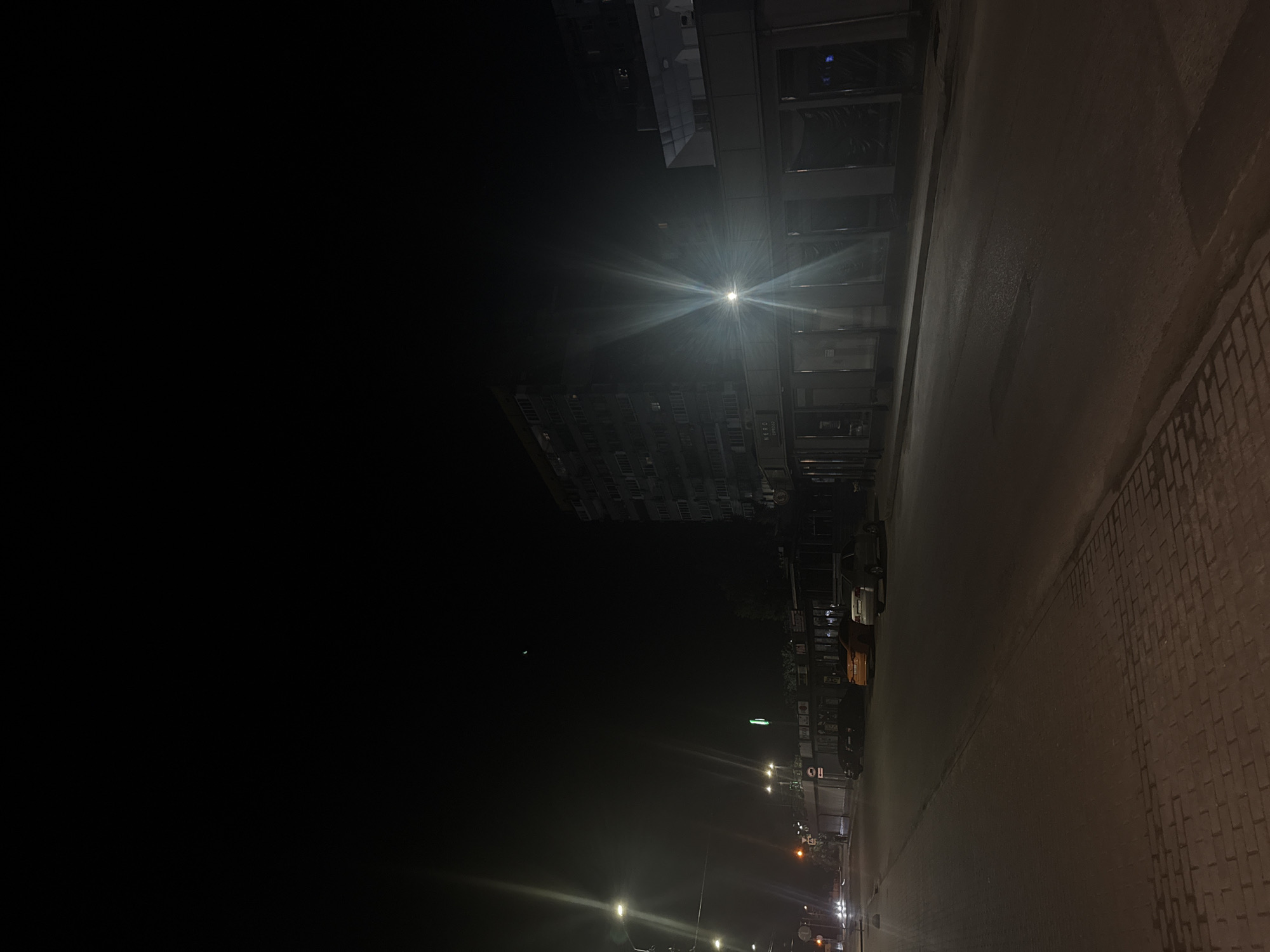 Nighttime street scenes documented across Dnipro, Ukraine city center