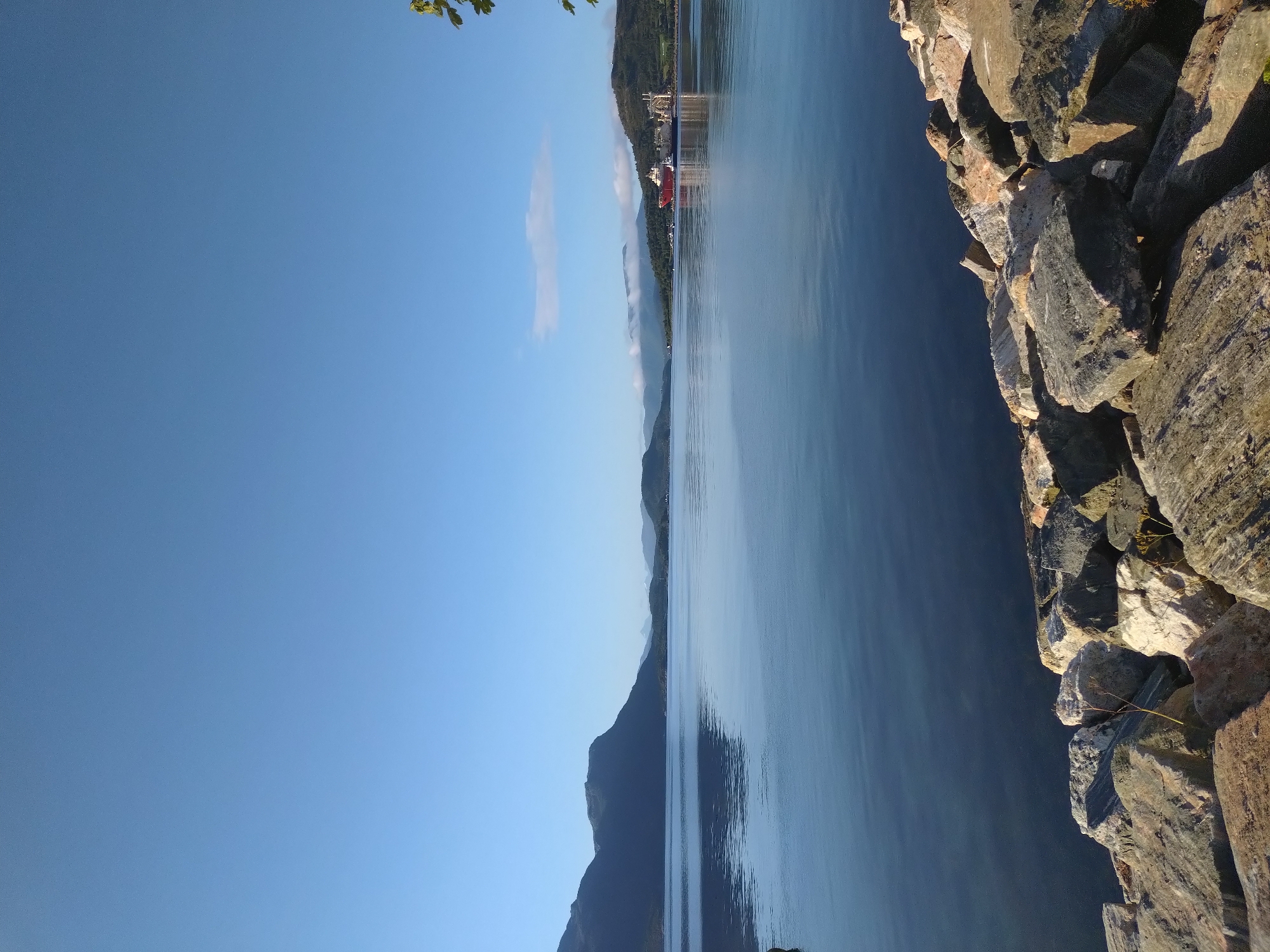 Calm fjord morning at a Bremsnes waterfront
