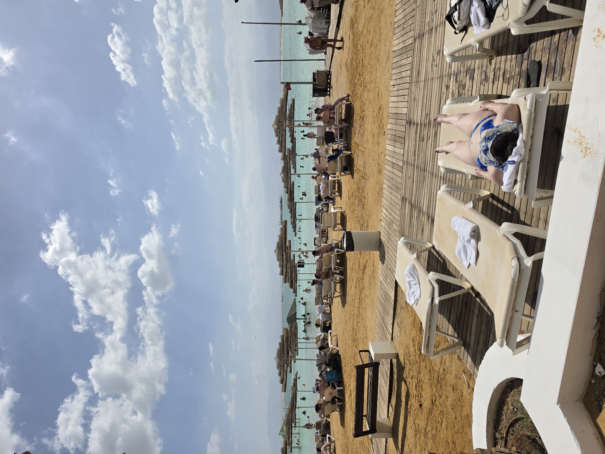 Morning beach scene unfolds at Israeli resort facility