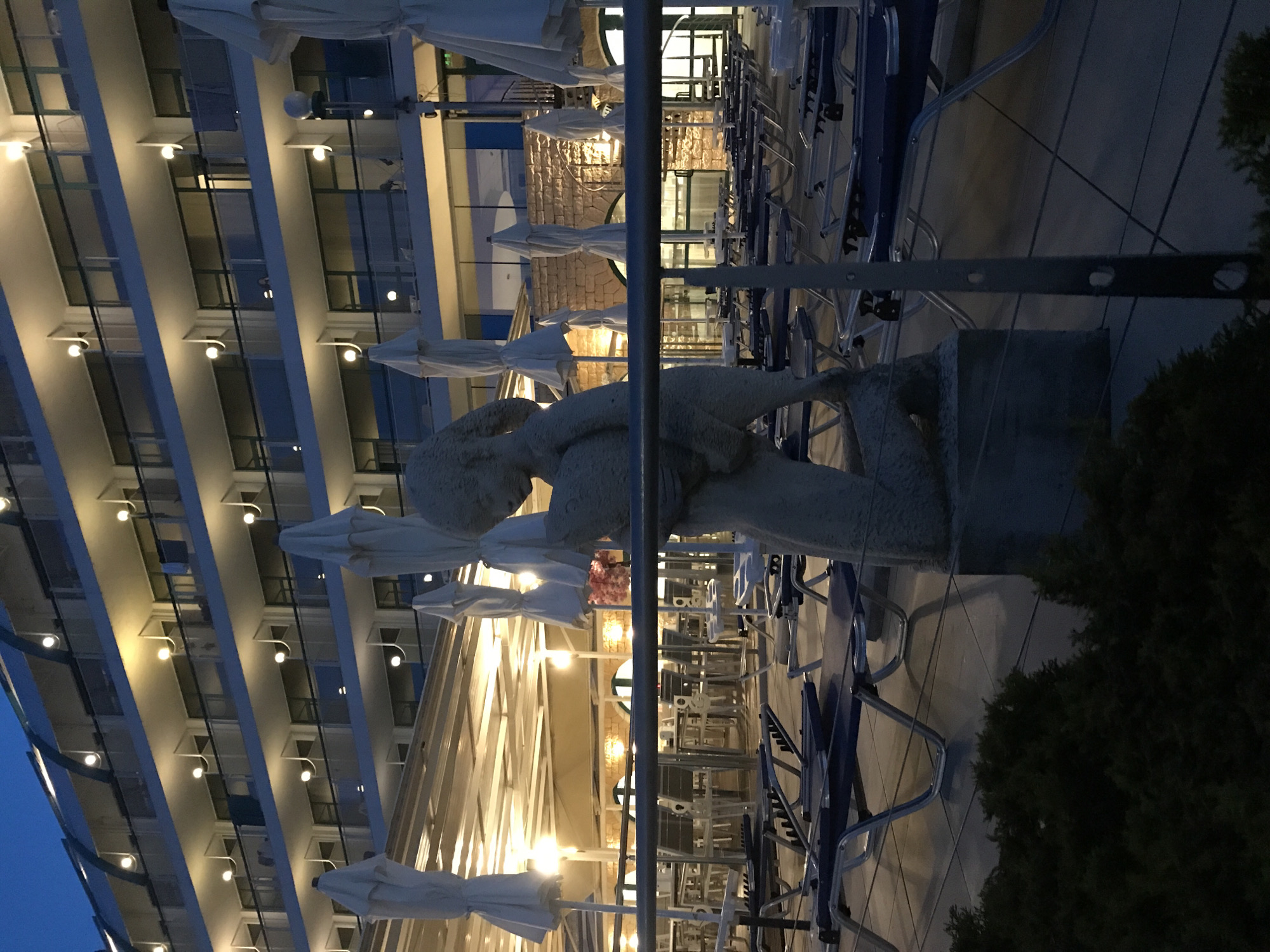 Evening stroll through Varna's illuminated beachfront resort district