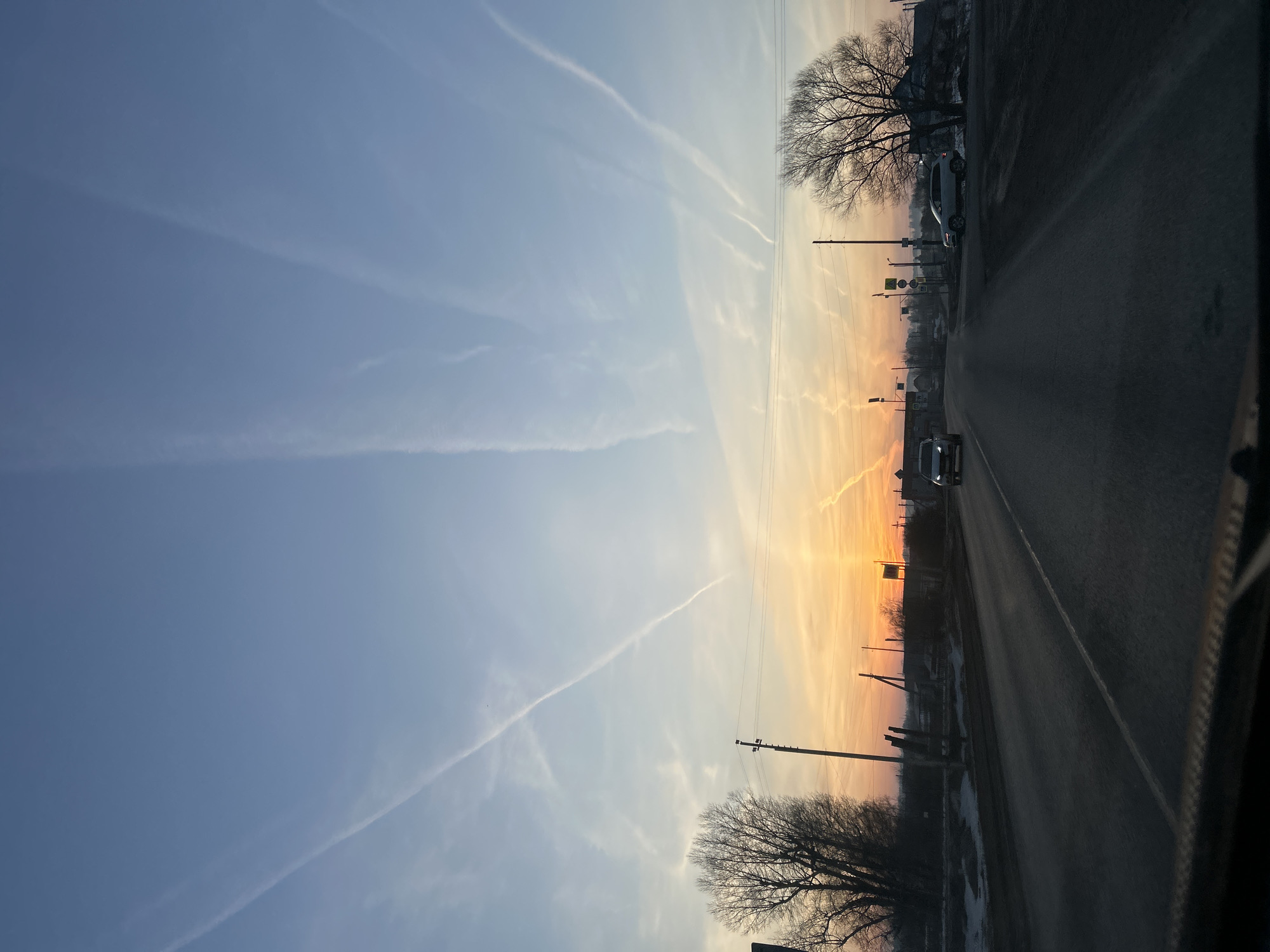 Road views captured in Гаревая Russia during early morning hours