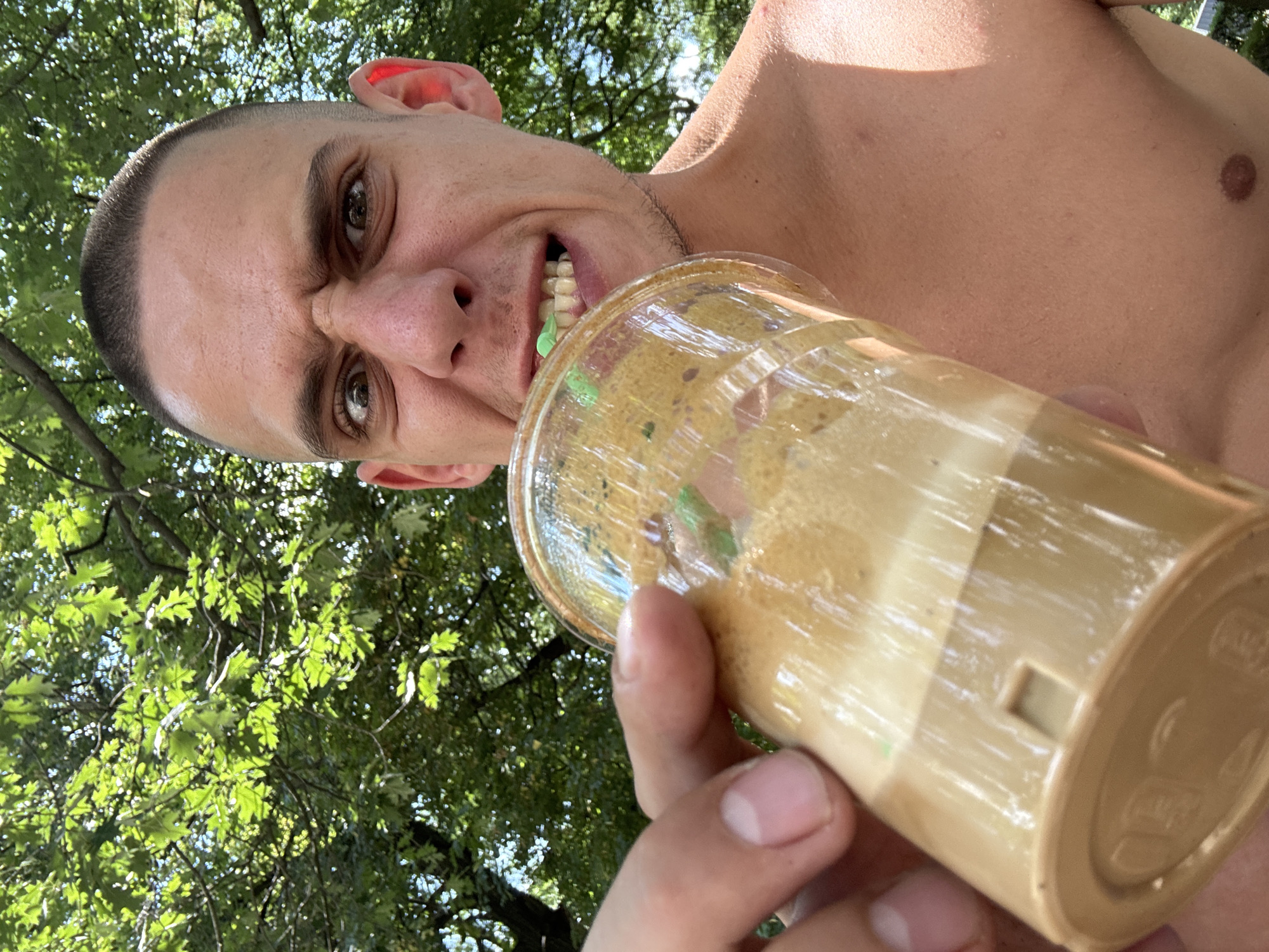 Selfie session and park hangout in Sofia with iced drinks