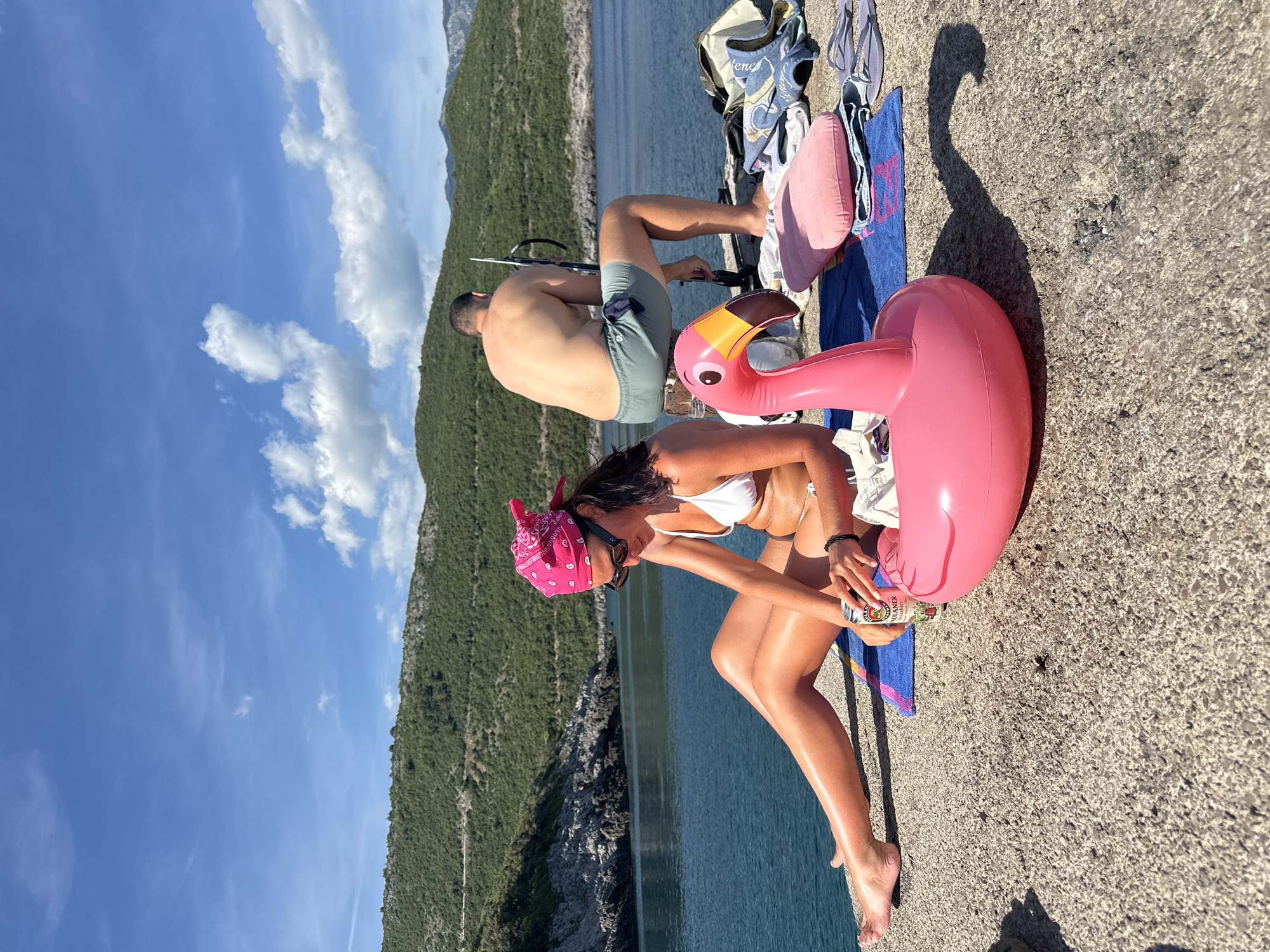 Summer day boating and relaxing near Dubraljevina, Montenegro