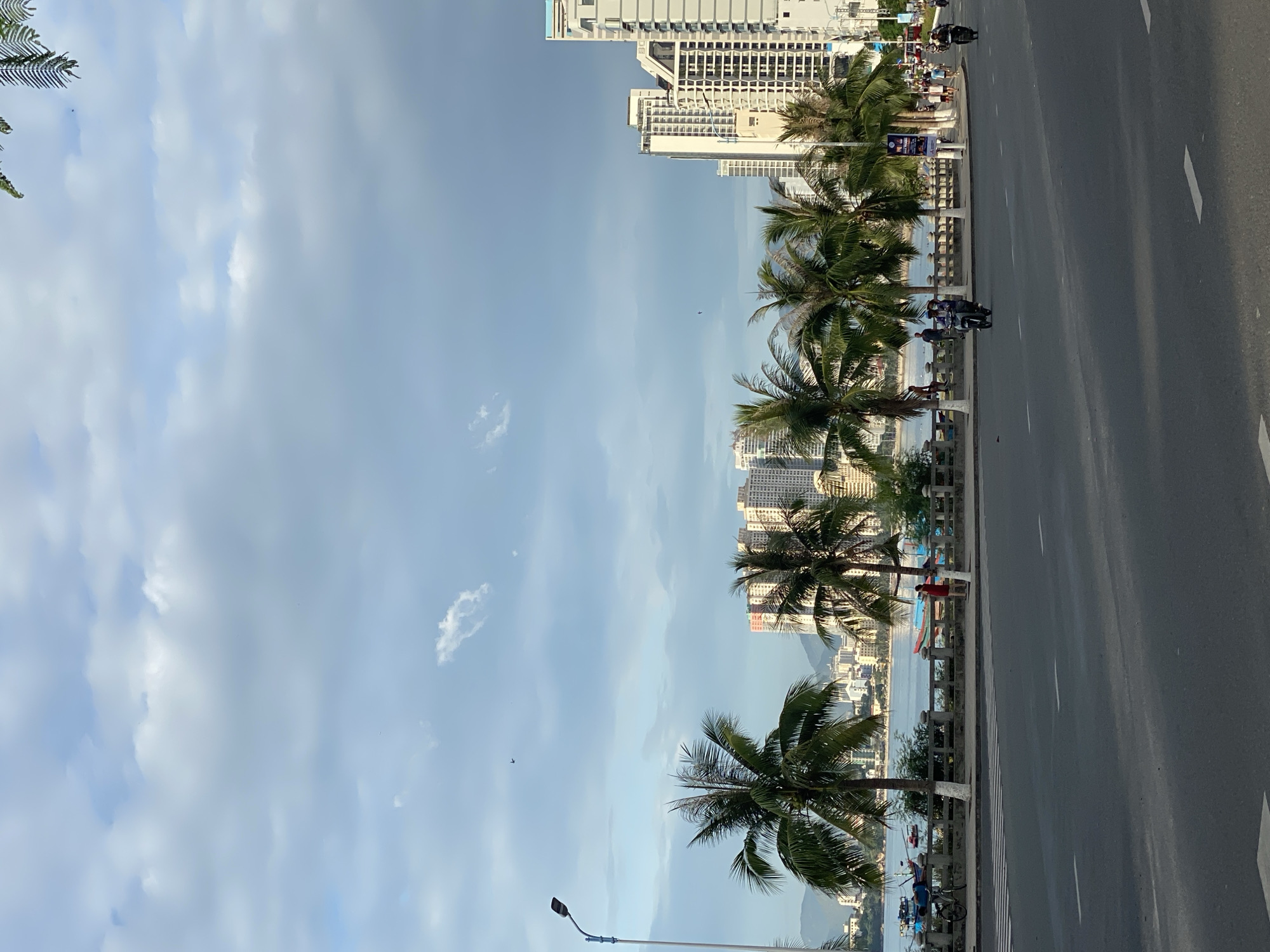 Nha Trang's Tran Phu beachfront boulevard on a sunny afternoon