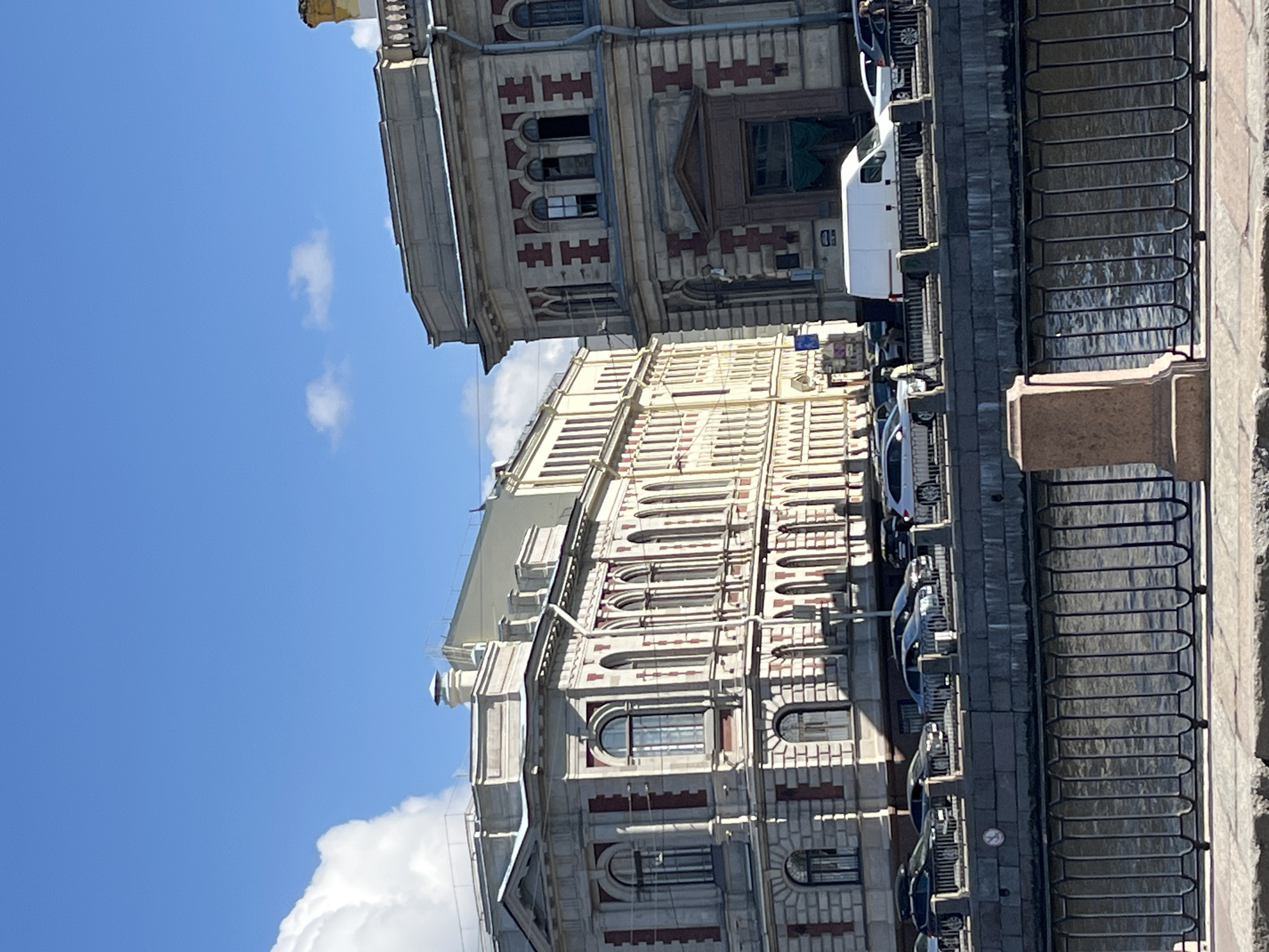 Tourist boat and historic architecture observed in Saint Petersburg