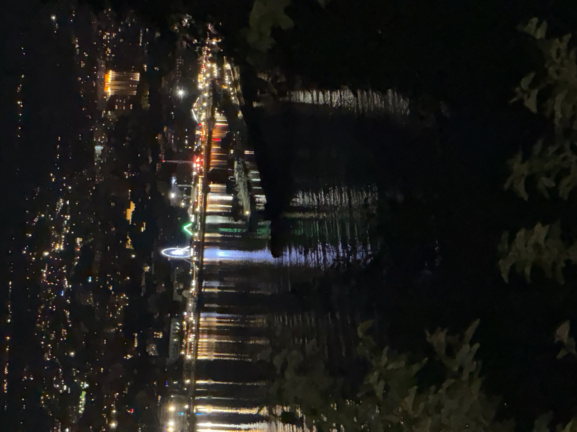 Nighttime panoramic view captured of Varna Bay, Bulgaria