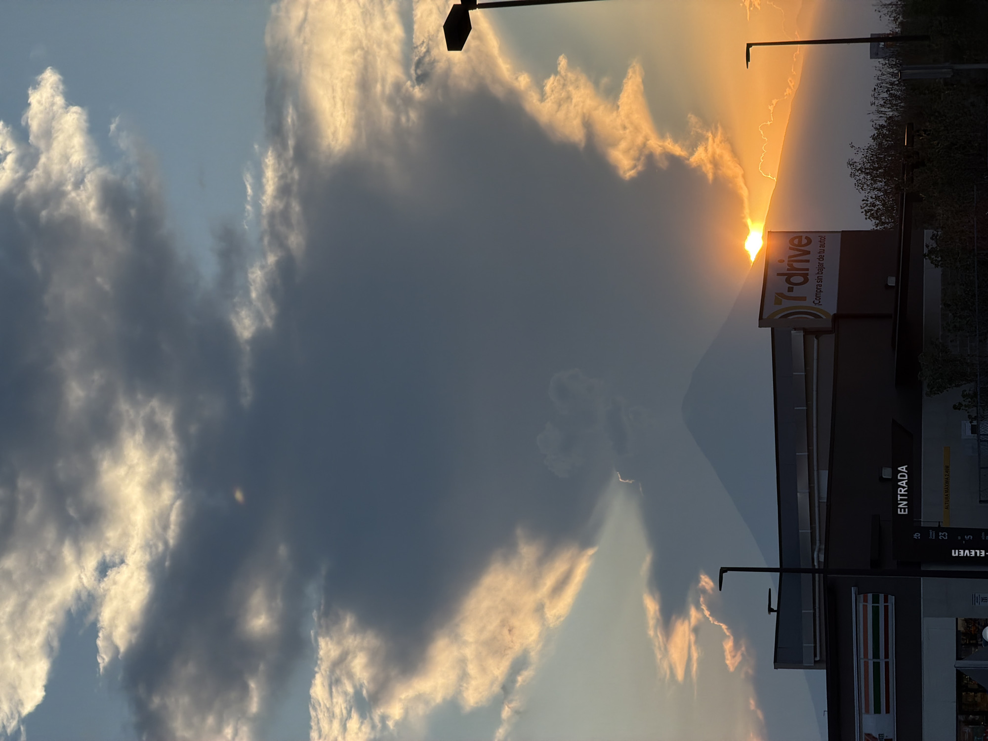 Sunset observed over mountain in San Andrés Cholula, Mexico