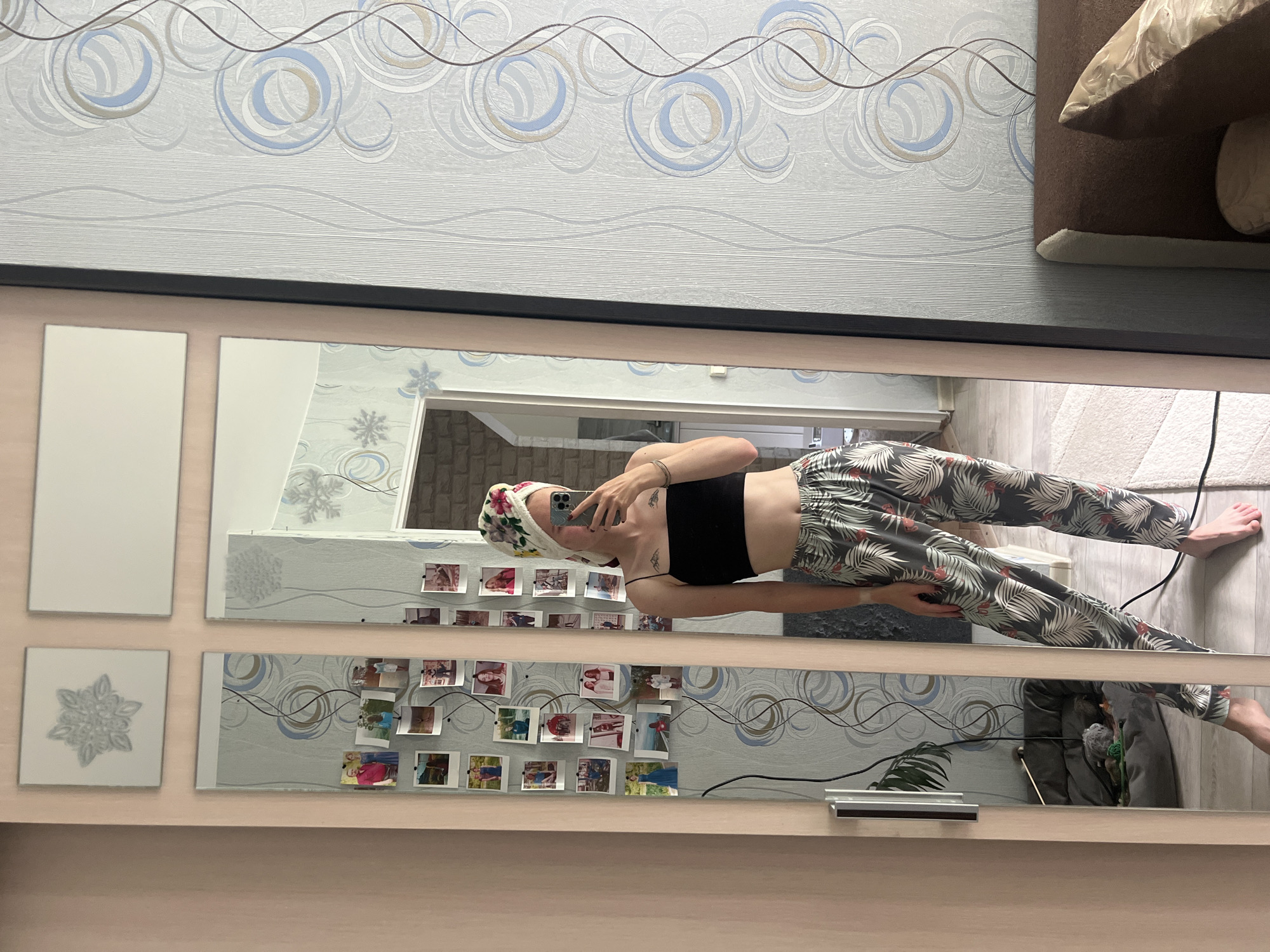 Morning mirror selfie session across outfit changes in Chaikovsky