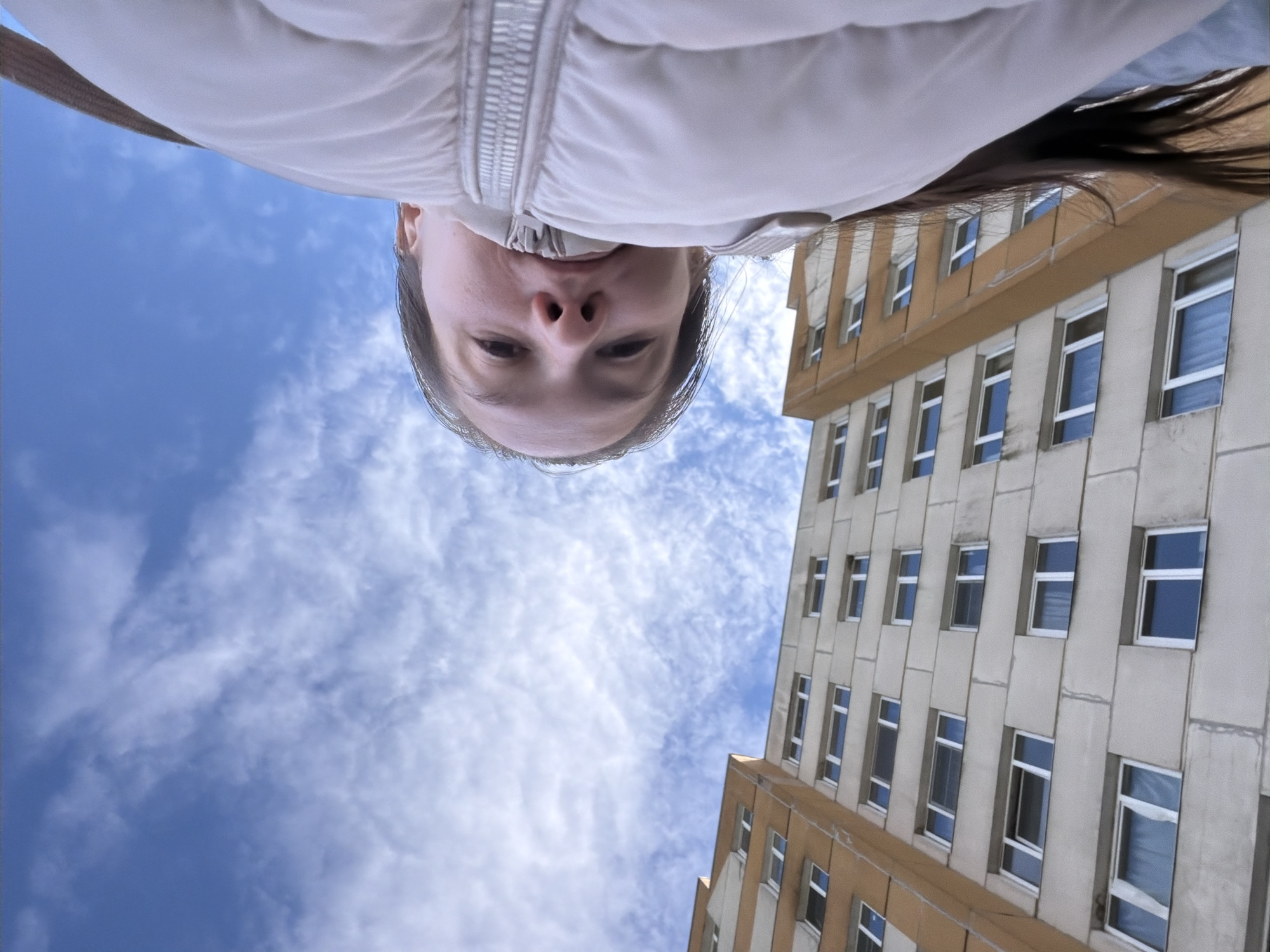 Woman photographed outdoors in Staraya, Russia amid spring weather