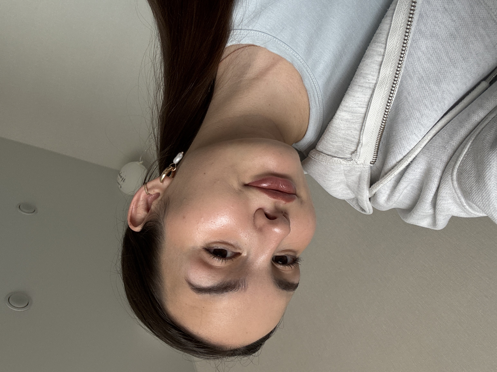 Inverted portrait of woman captured in Chaikovsky, Russia