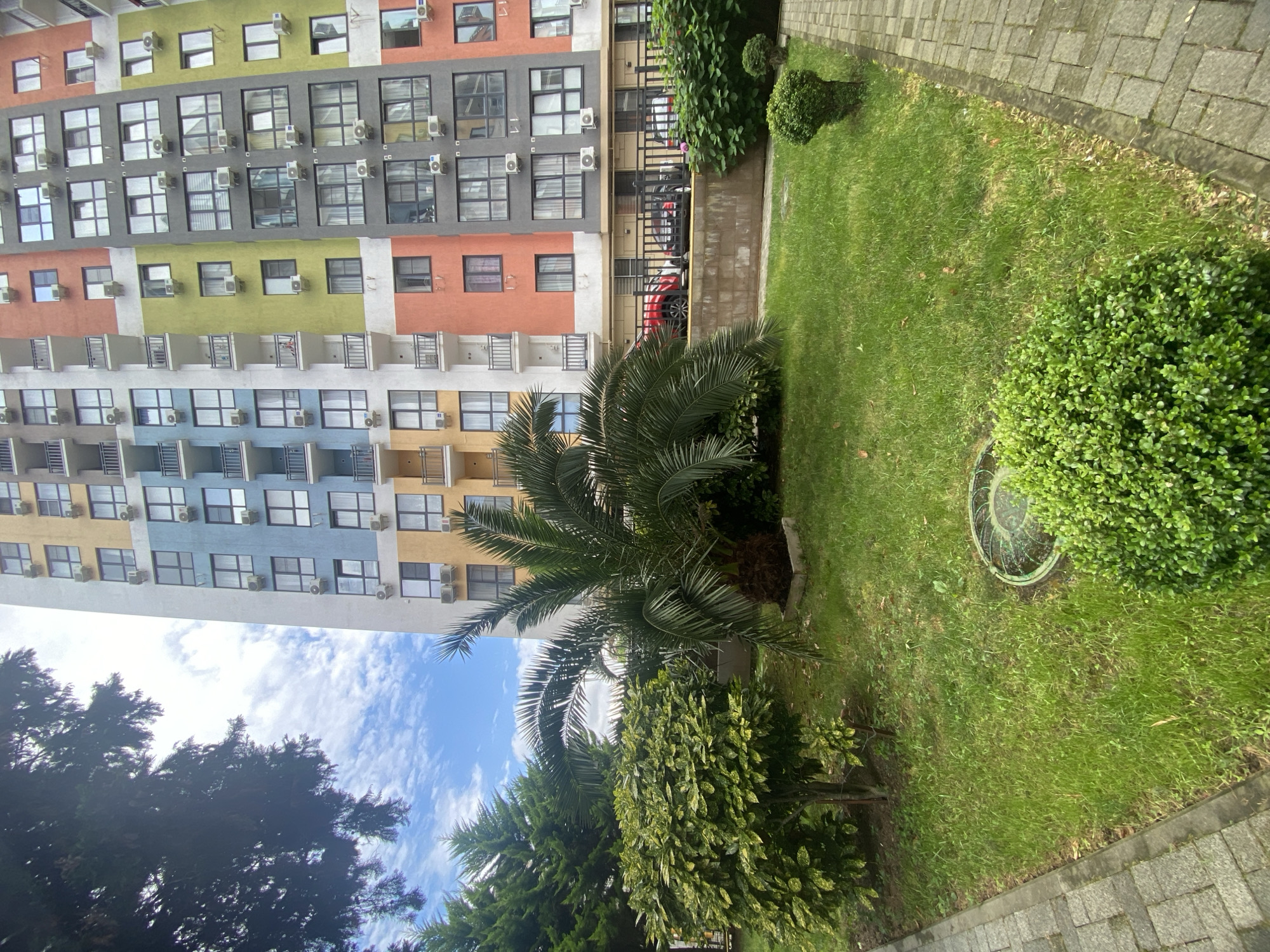 Colorful residential building facade in Sochi
