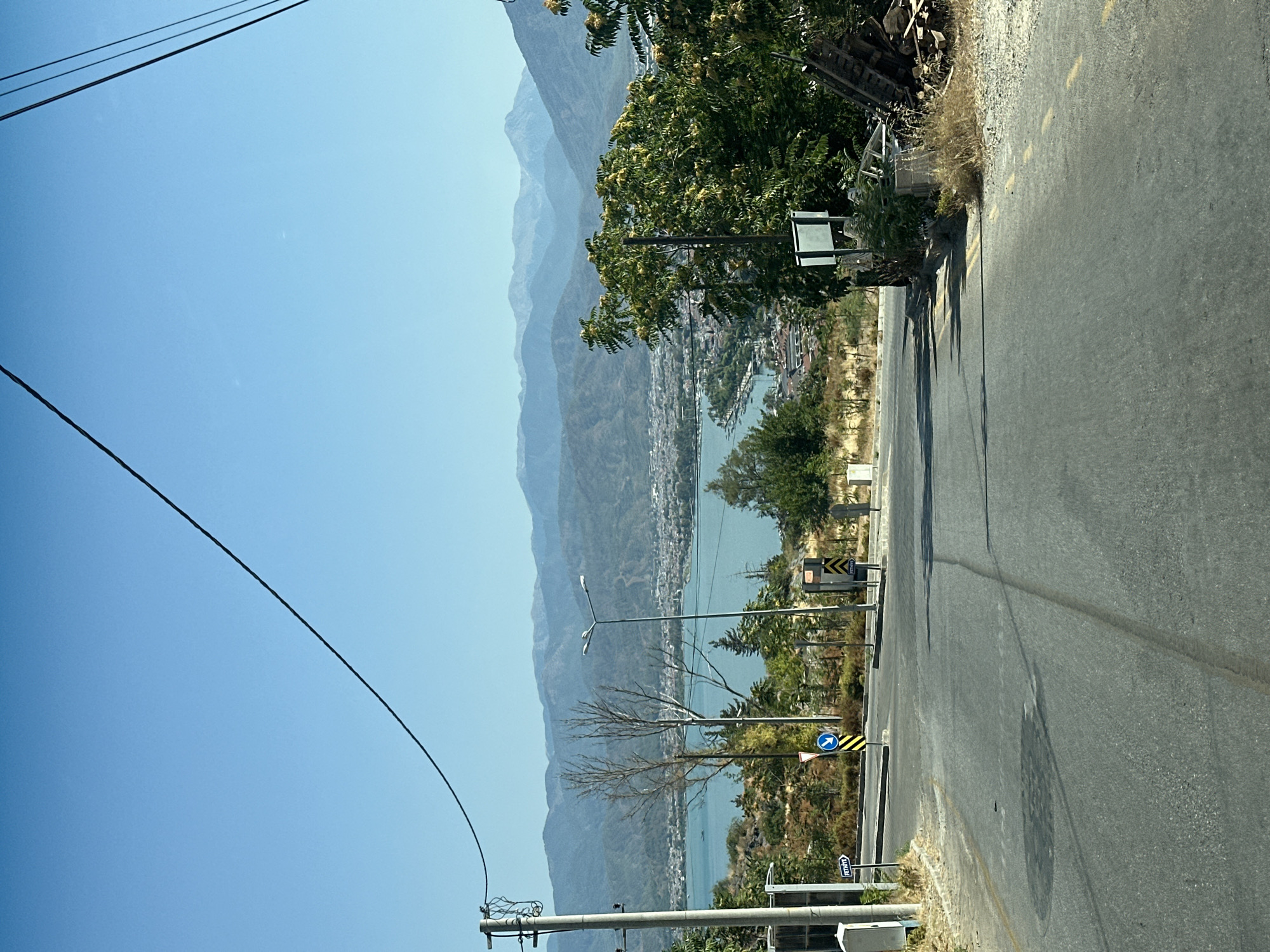 Roadside overlook takes in Fethiye and its surrounding landscape