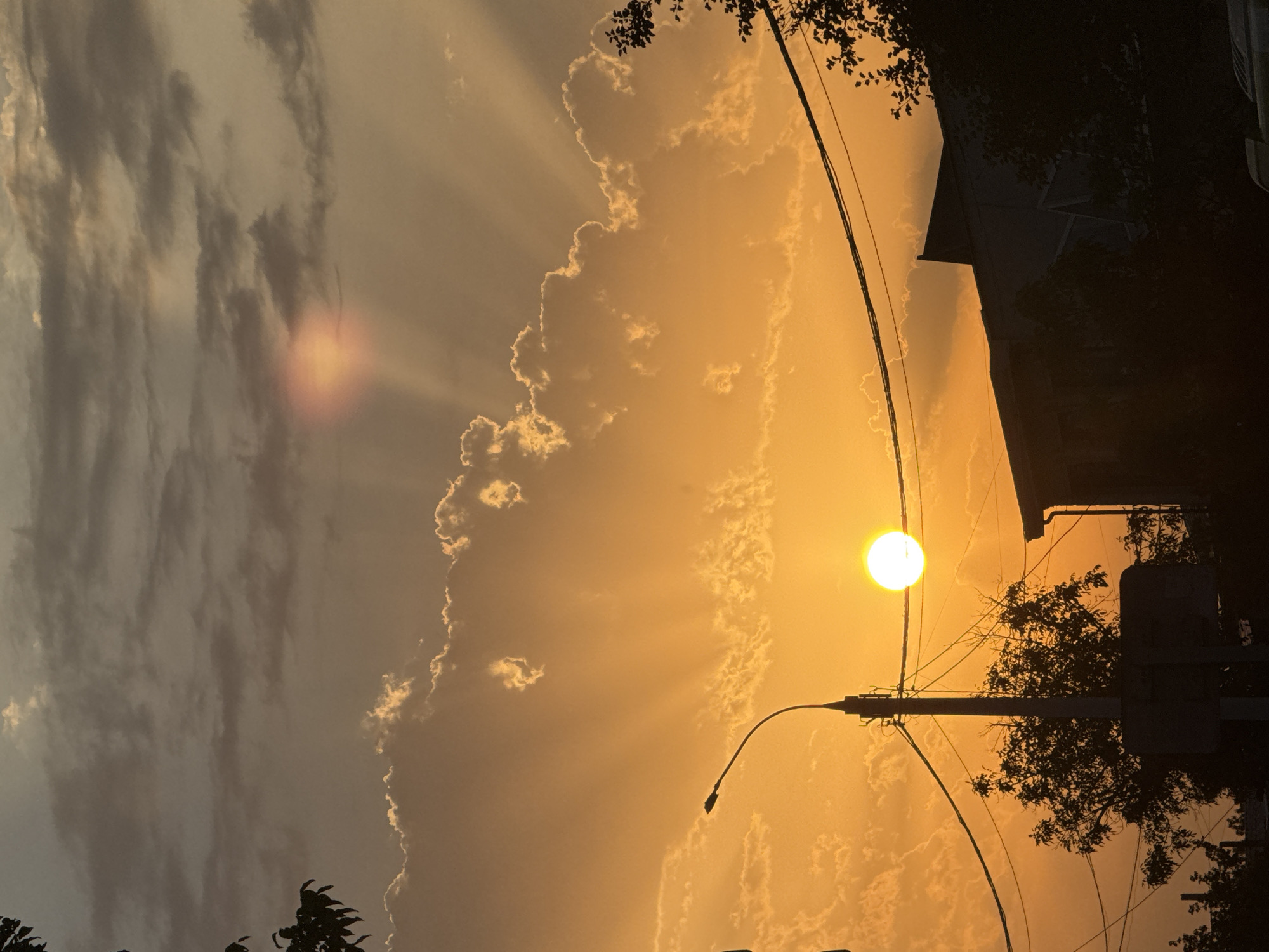 Golden hour light and crepuscular rays, two angles