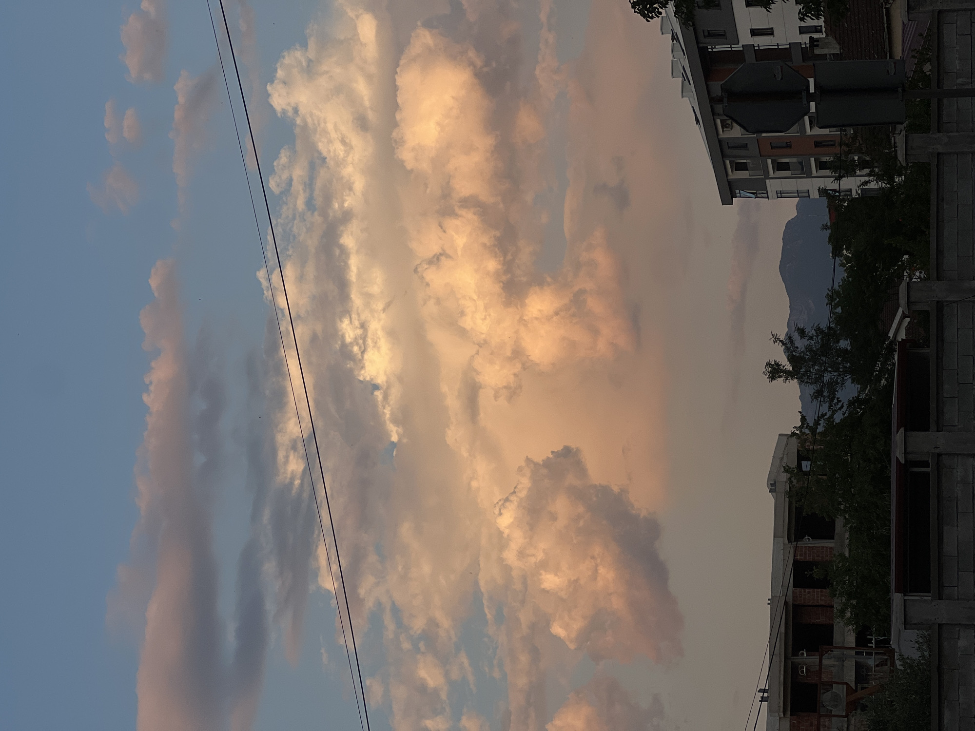 Colorful sunset skies observed over Podgorica, Montenegro