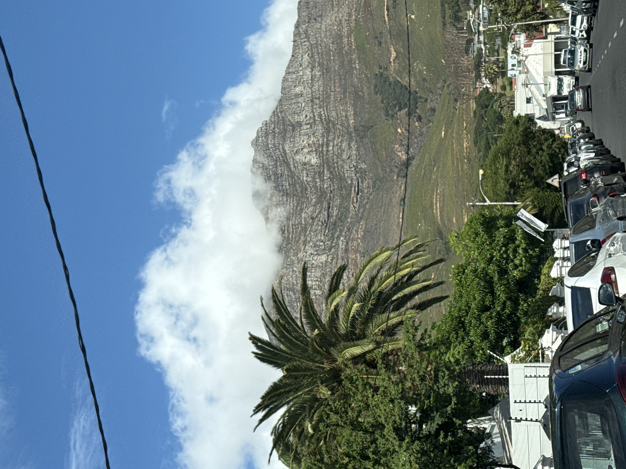 Table Mountain shrouded in clouds observed across Cape Town