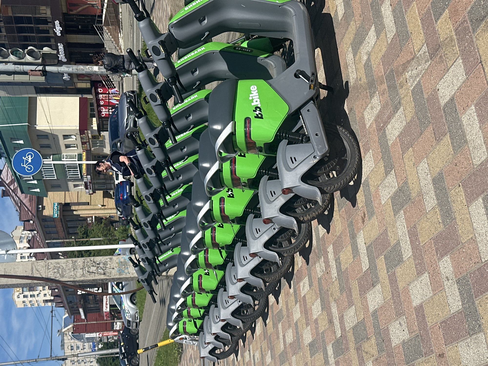 Electric scooter sharing fleet spotted in sunny Stavropol