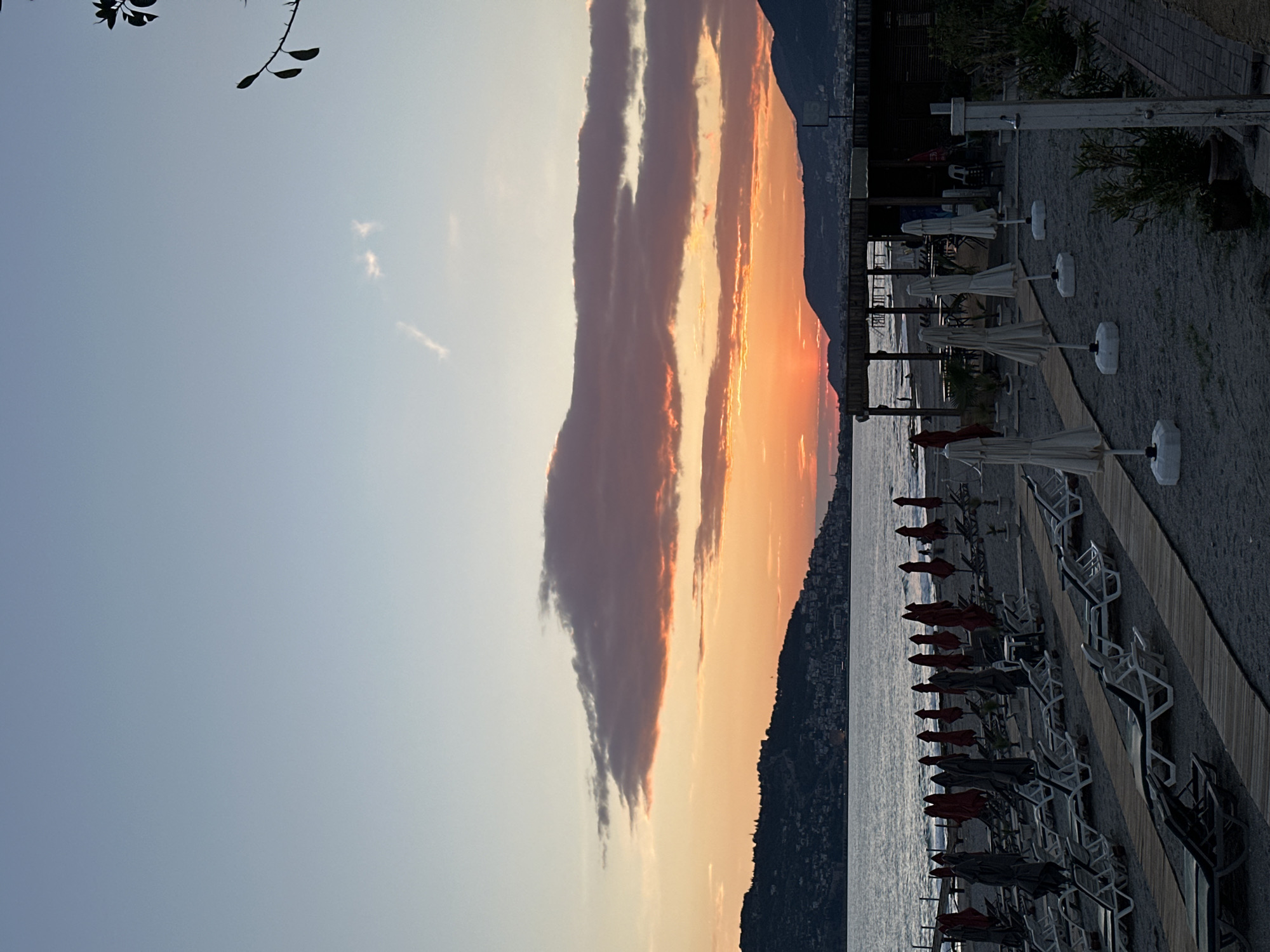 Sunset beach scene documented in Alanya, Turkey