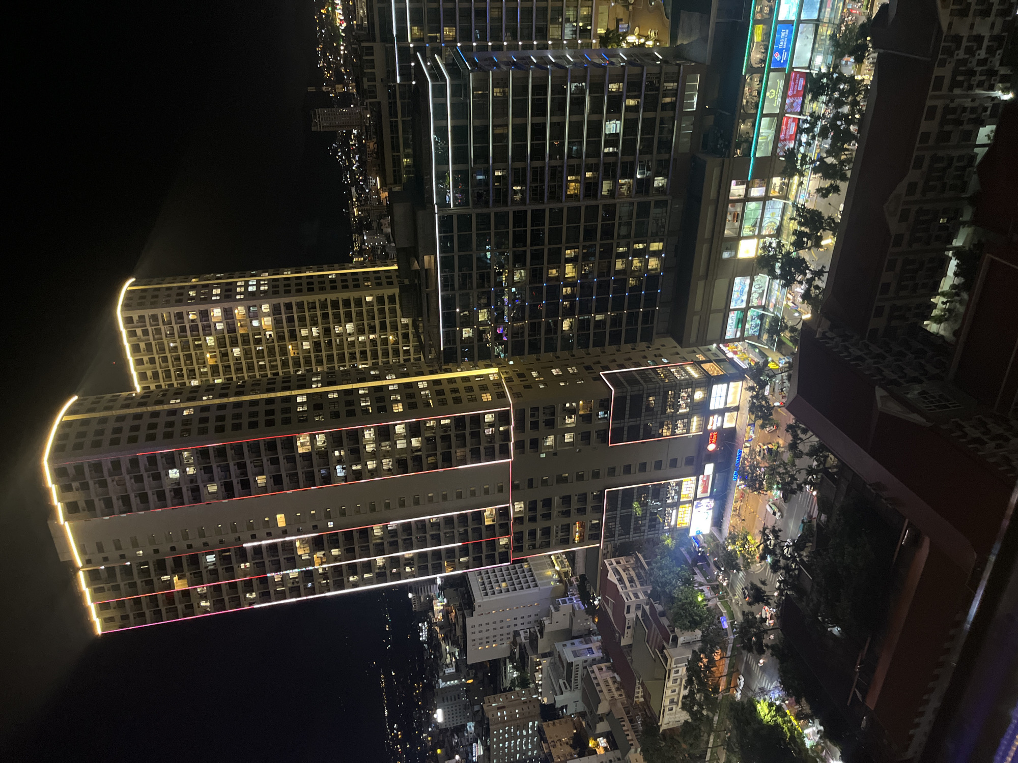 Rooftop dining and city views in nighttime Nha Trang