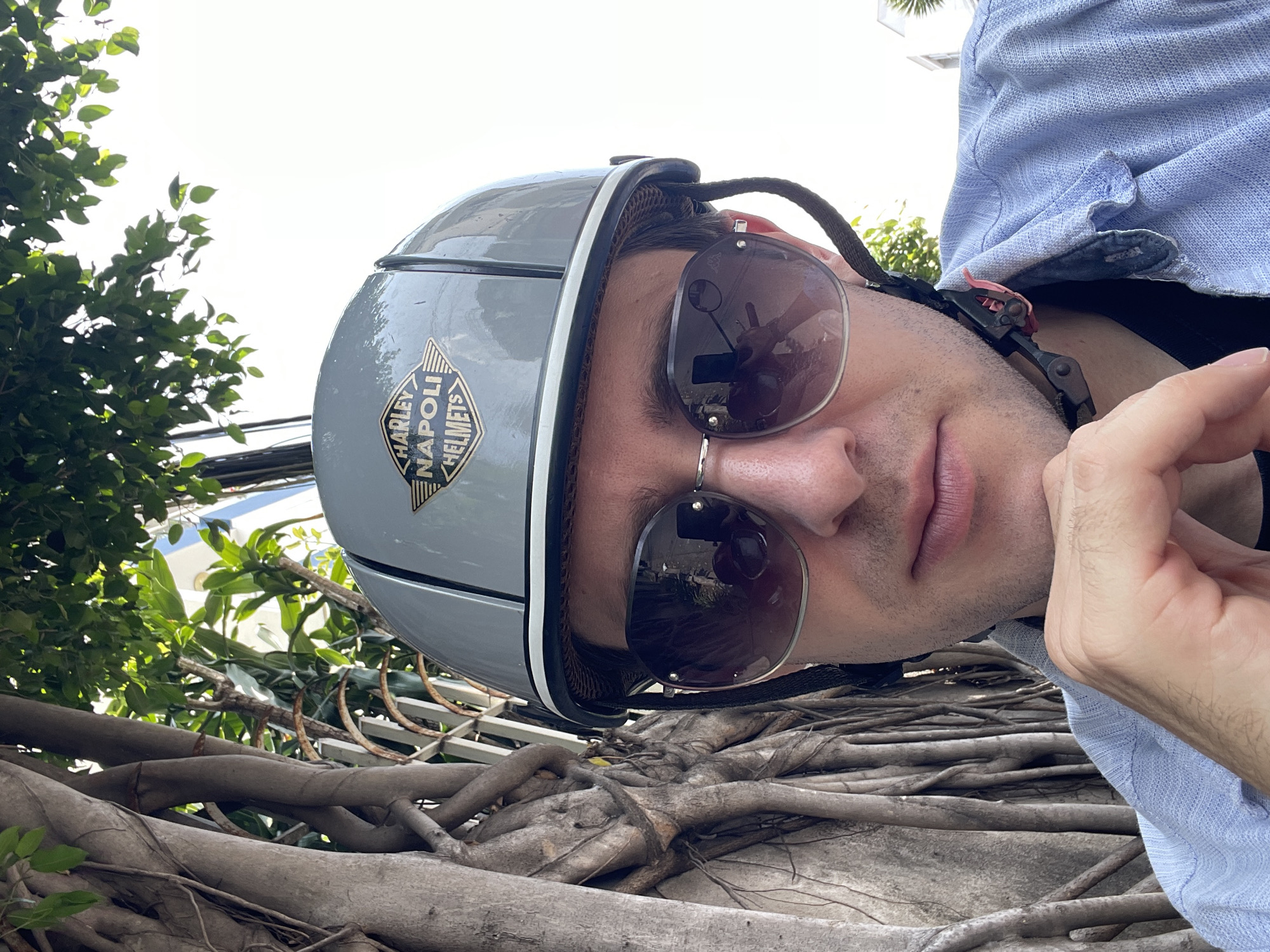 Motorcyclist photographed in outdoor setting in Bắc Nha Trang
