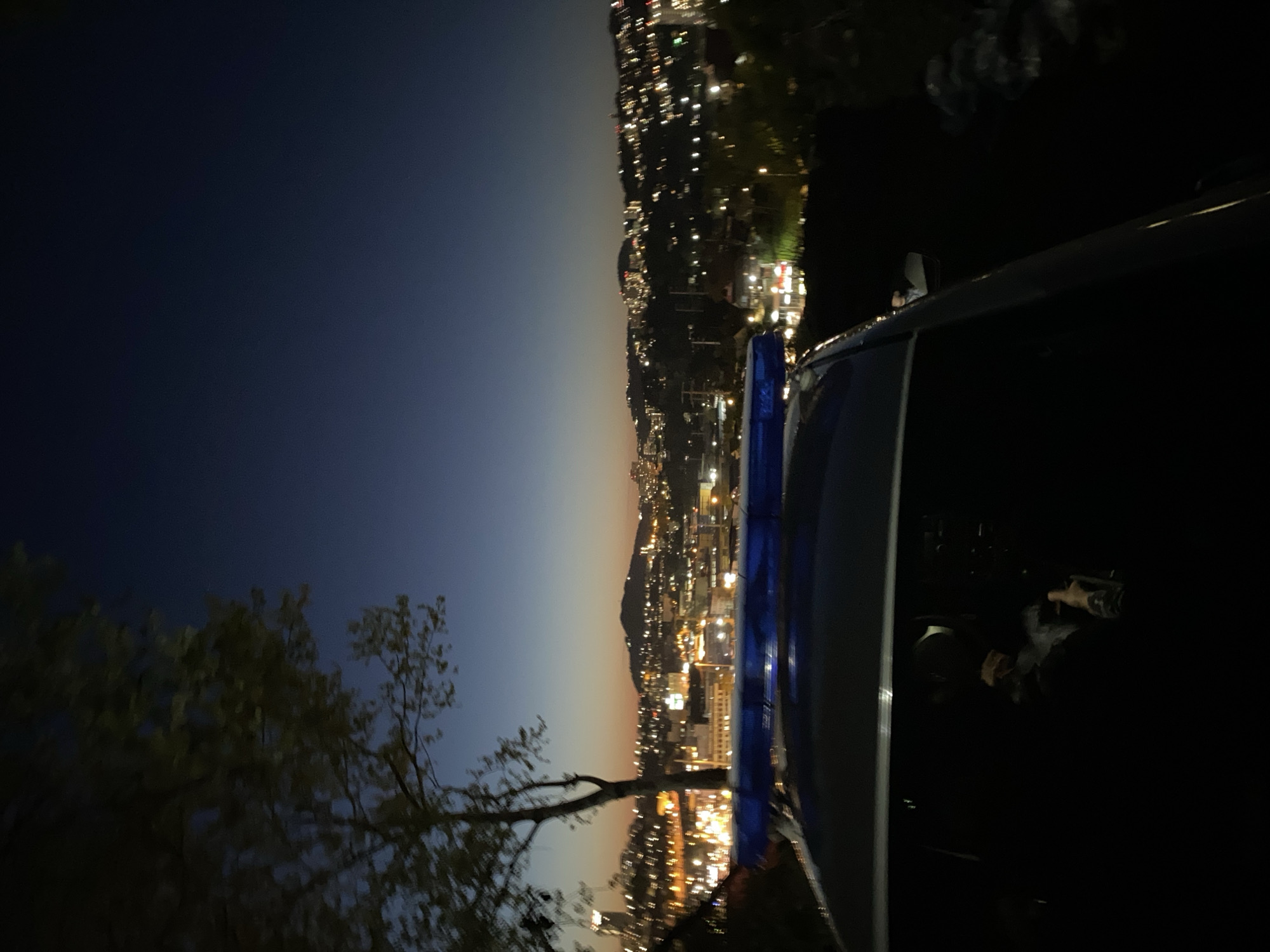 Nighttime panoramic view captured of illuminated Sochi from elevated position