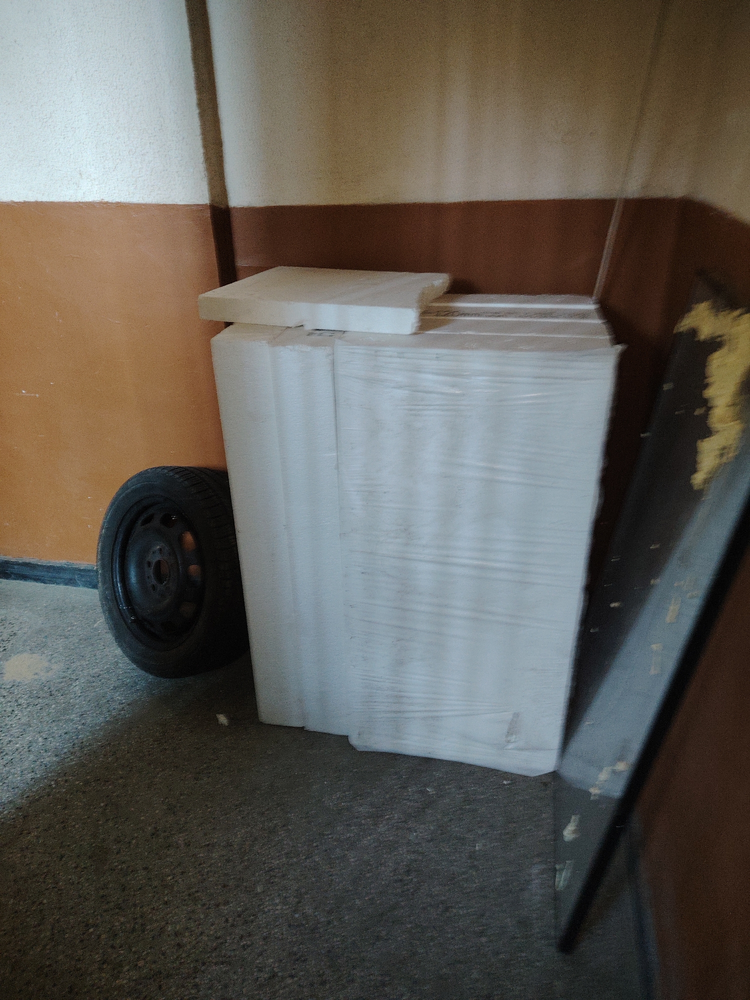 Everyday objects tucked into a Plovdiv storage space