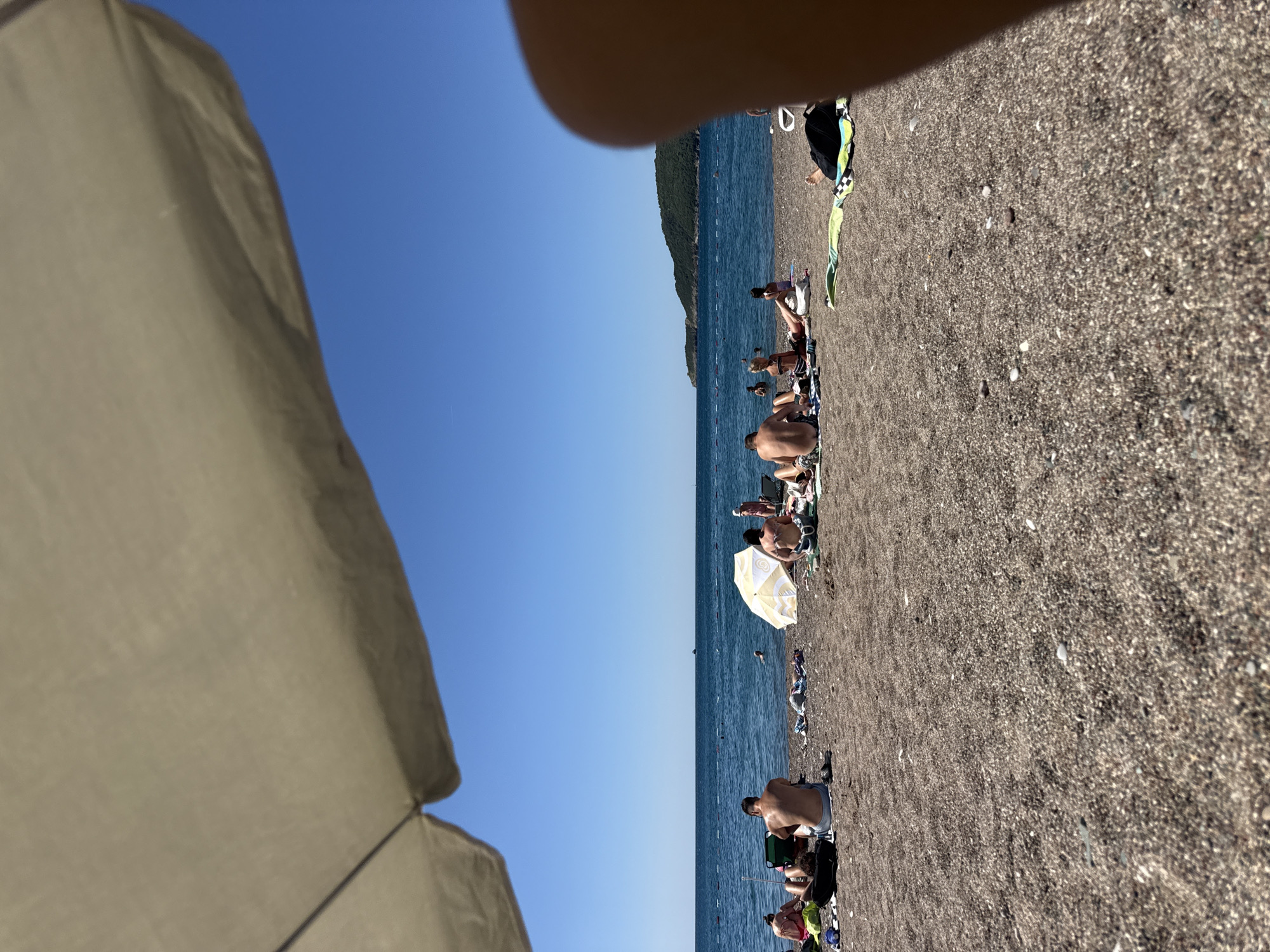 Summer morning on the Adriatic, Boreti beach in full swing