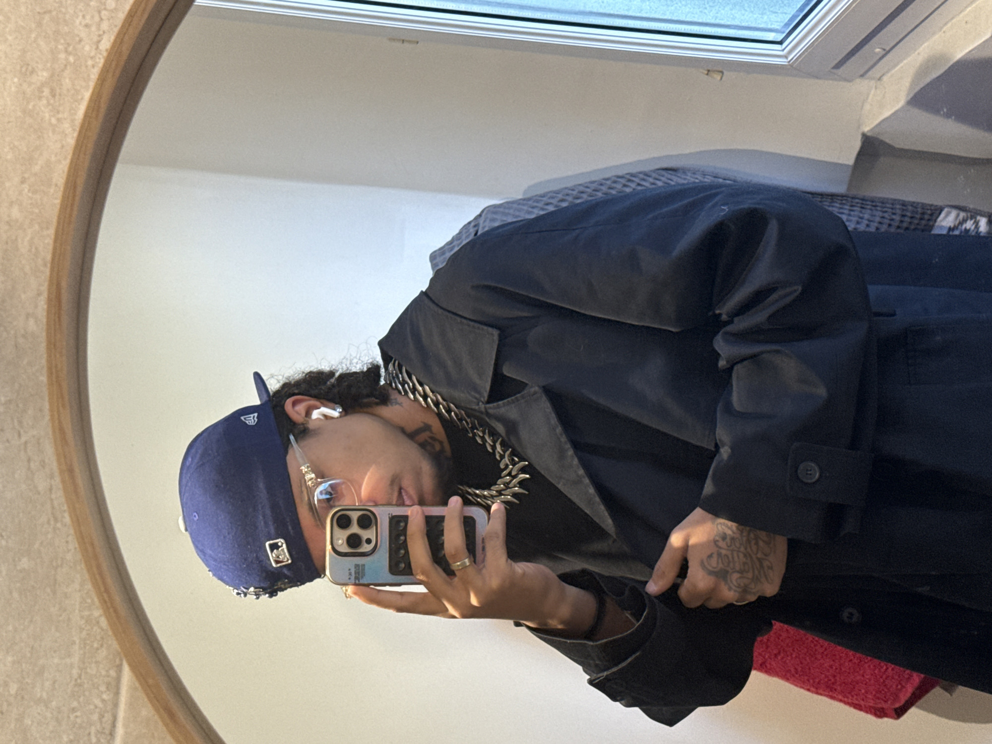 Morning mirror selfies captured in Massy, France