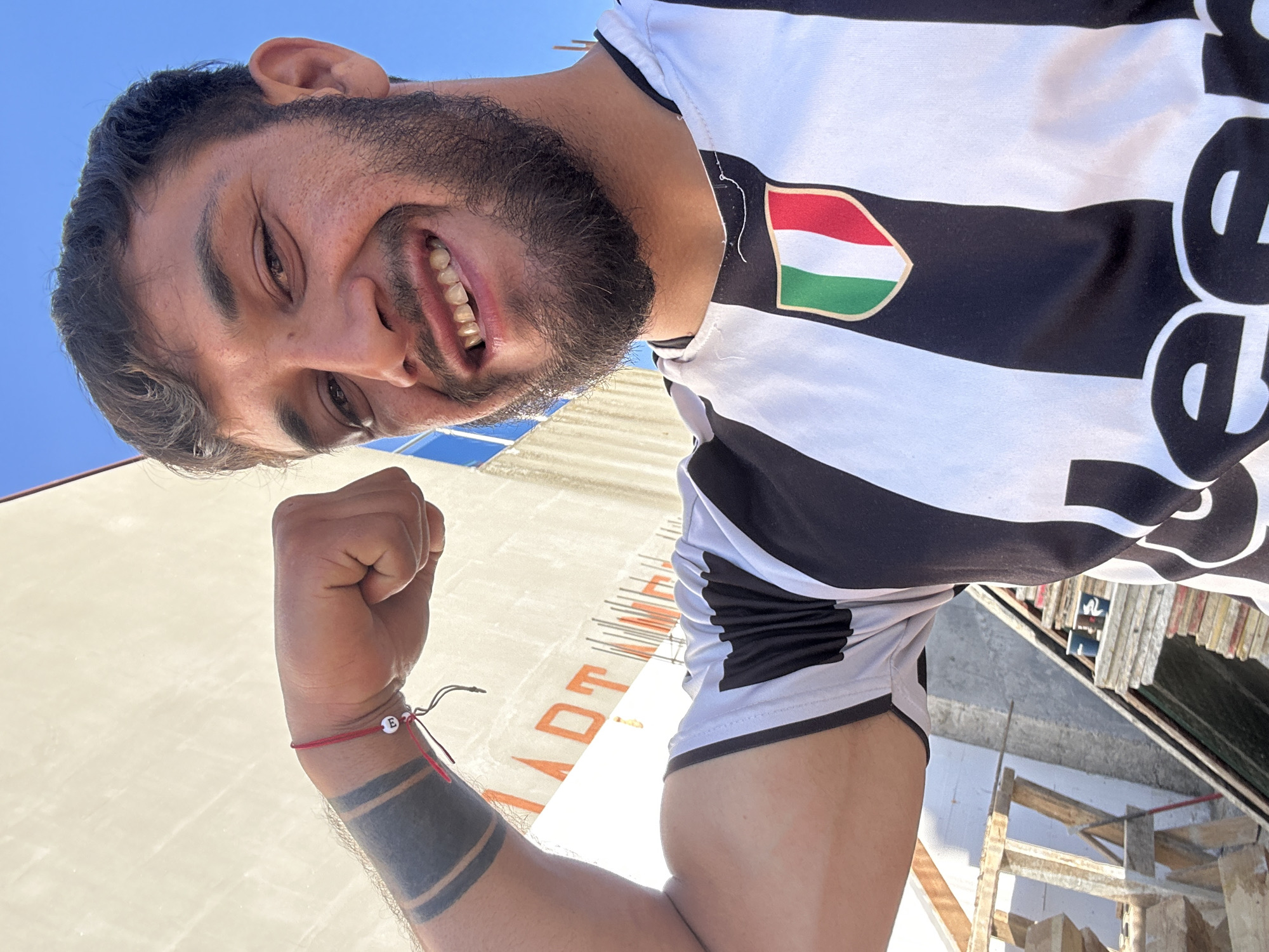 Man in Juventus jersey photographed during morning in Tsarevo