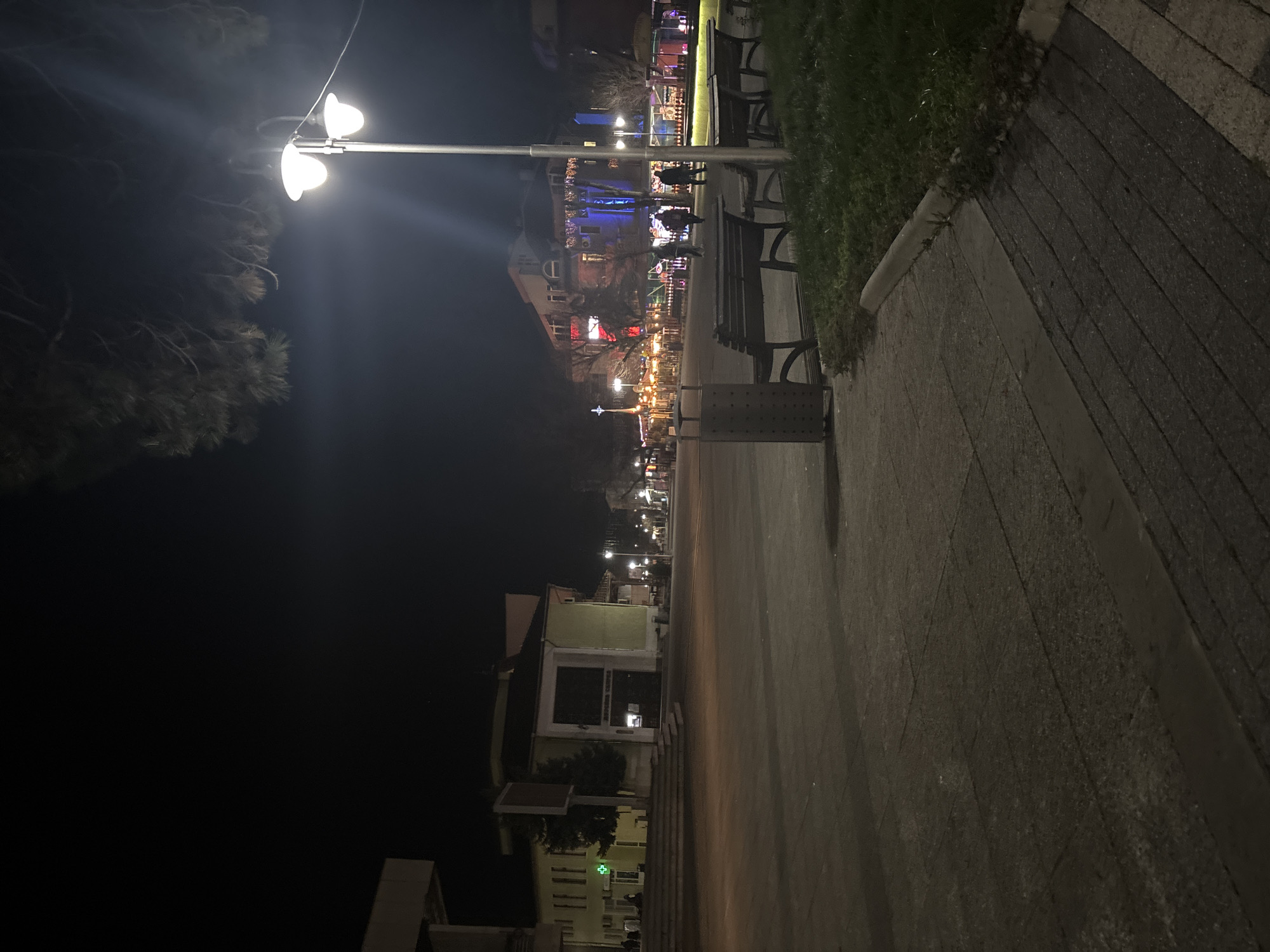 Evening street scene documented in Devin, Bulgaria