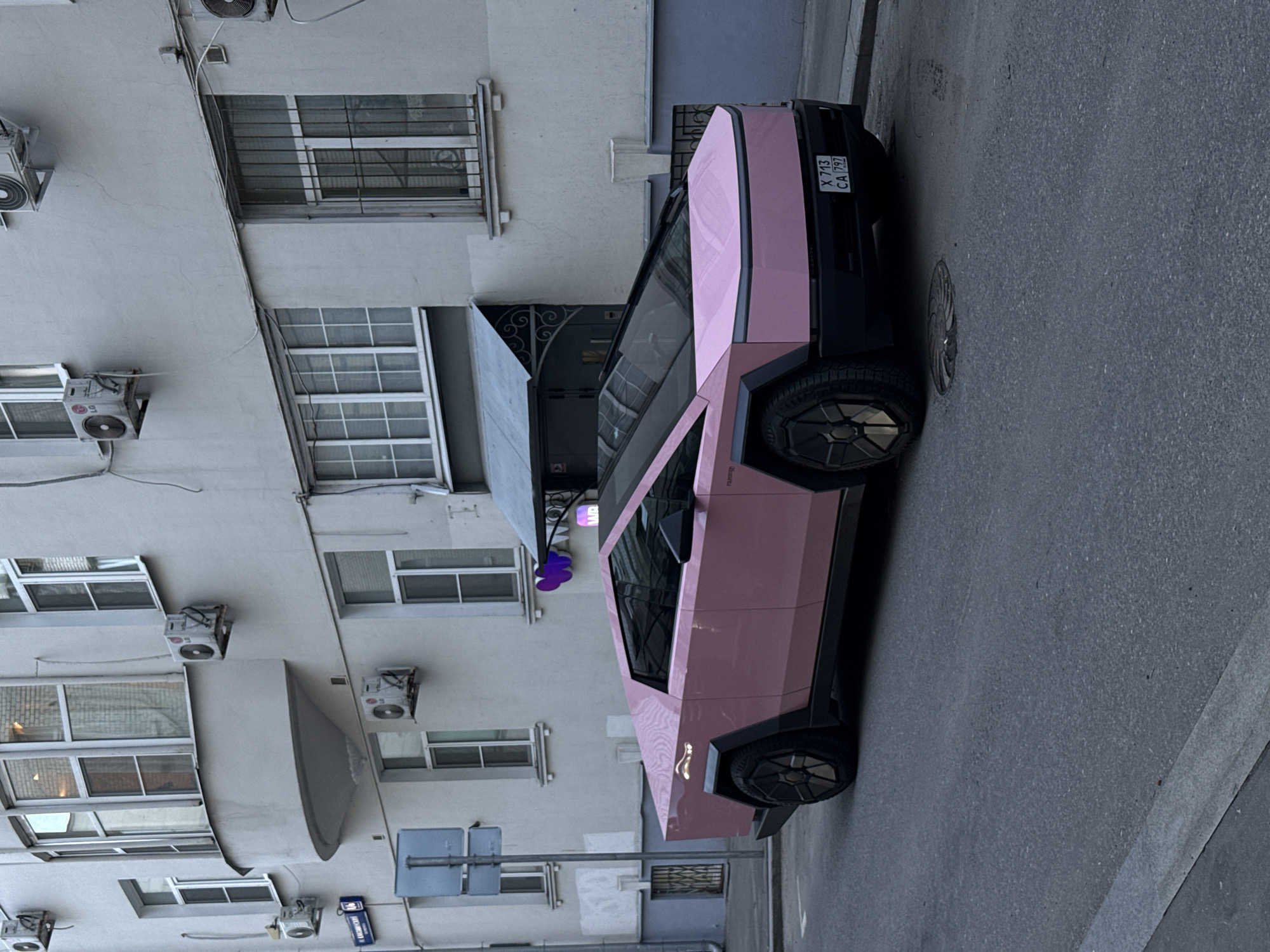 Custom Pink Tesla Cybertruck Spotted on Moscow Streets