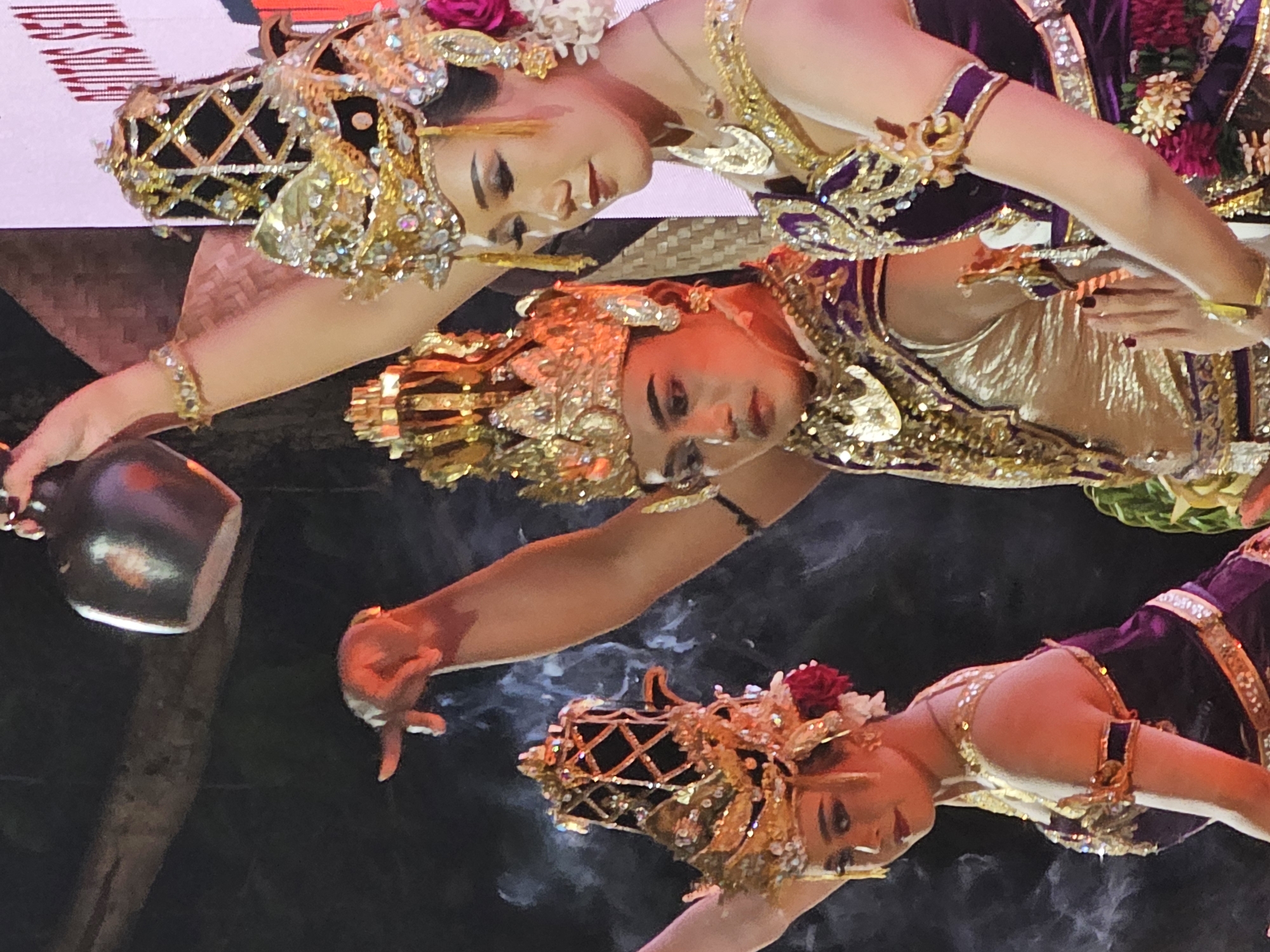 Traditional Balinese dancers perform at beachside venue in Denpasar