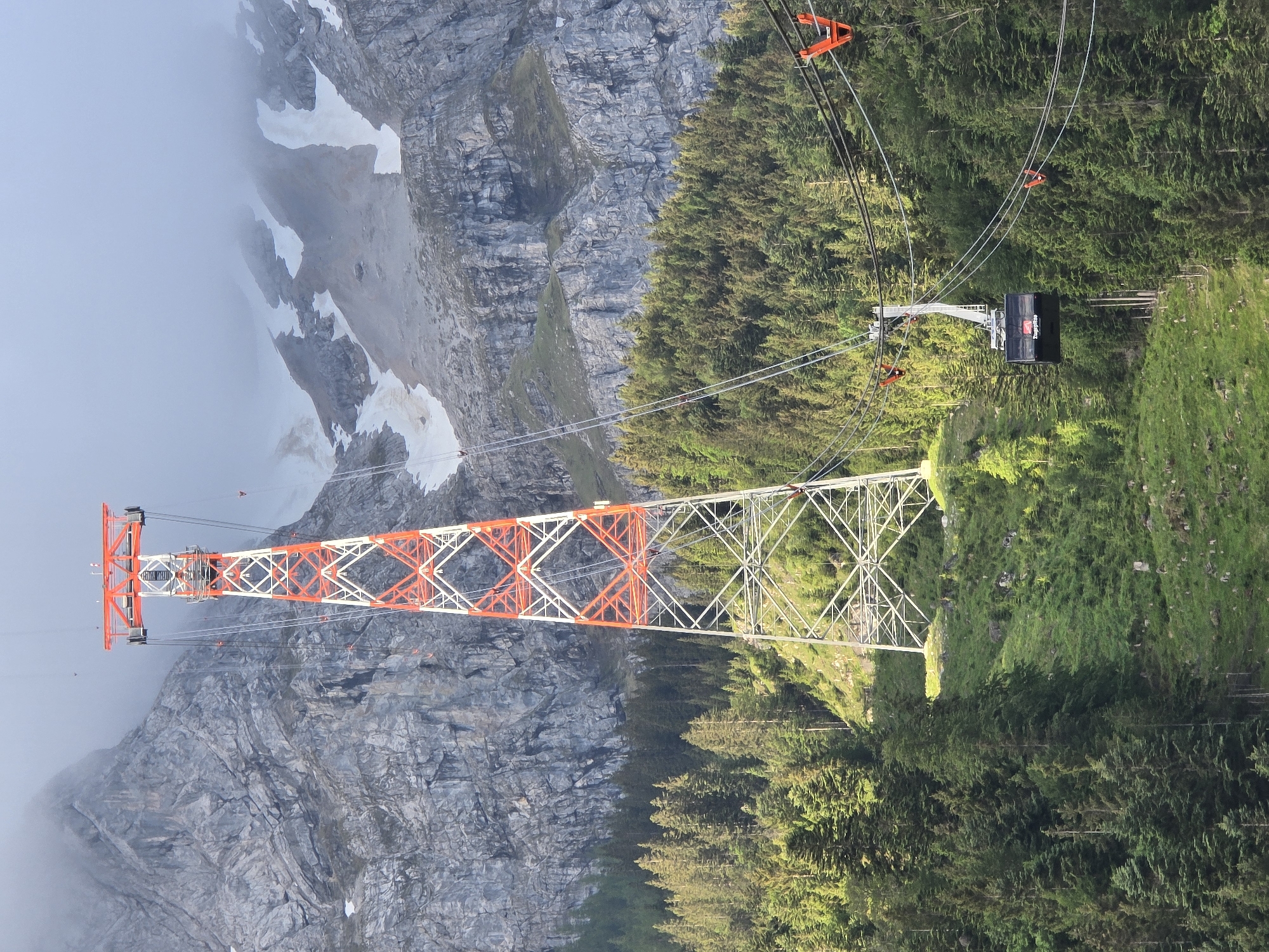 Early morning cable car operations documented in Grainau, Germany