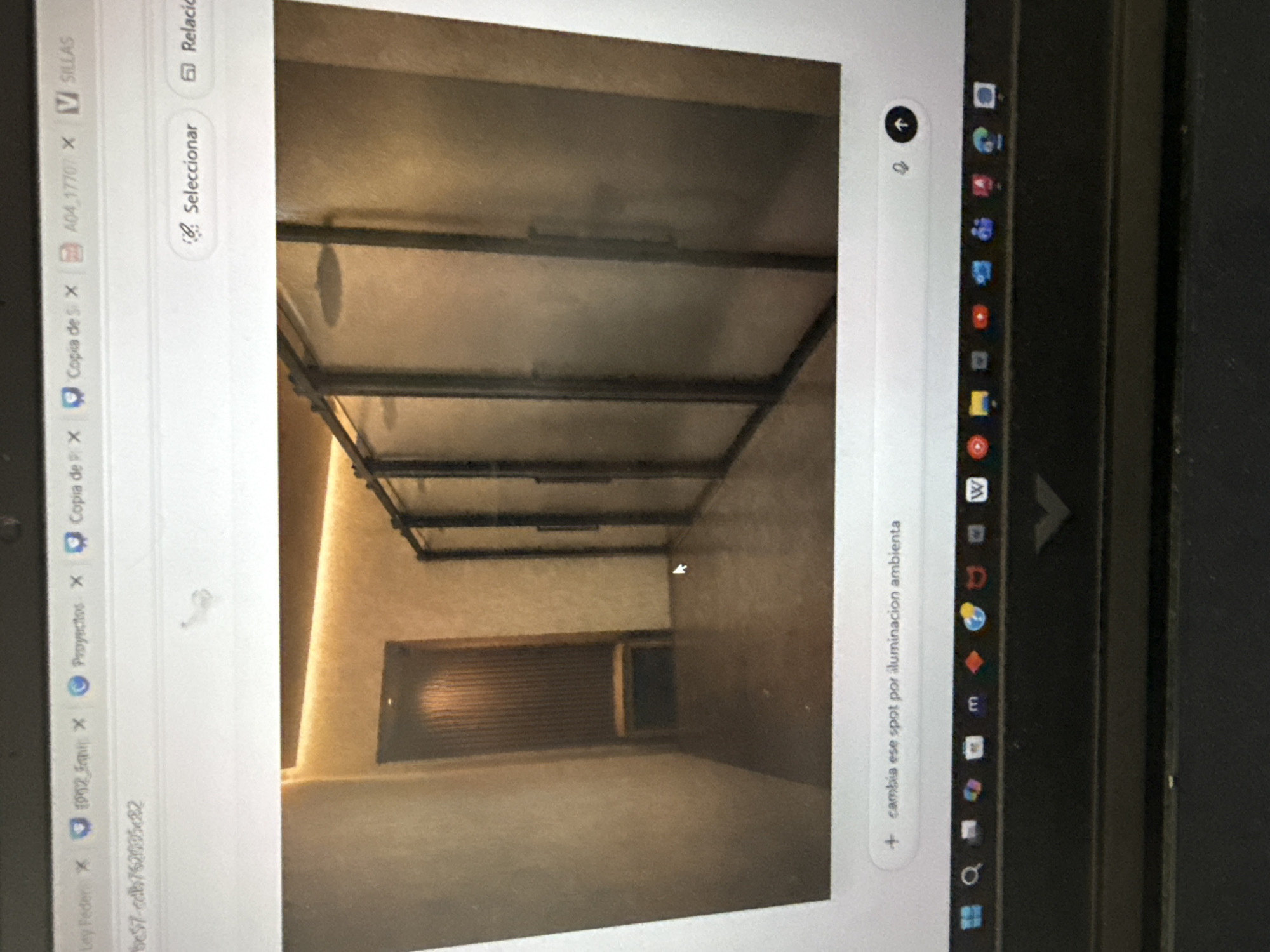 Computer screen shows interior room photo in Puebla