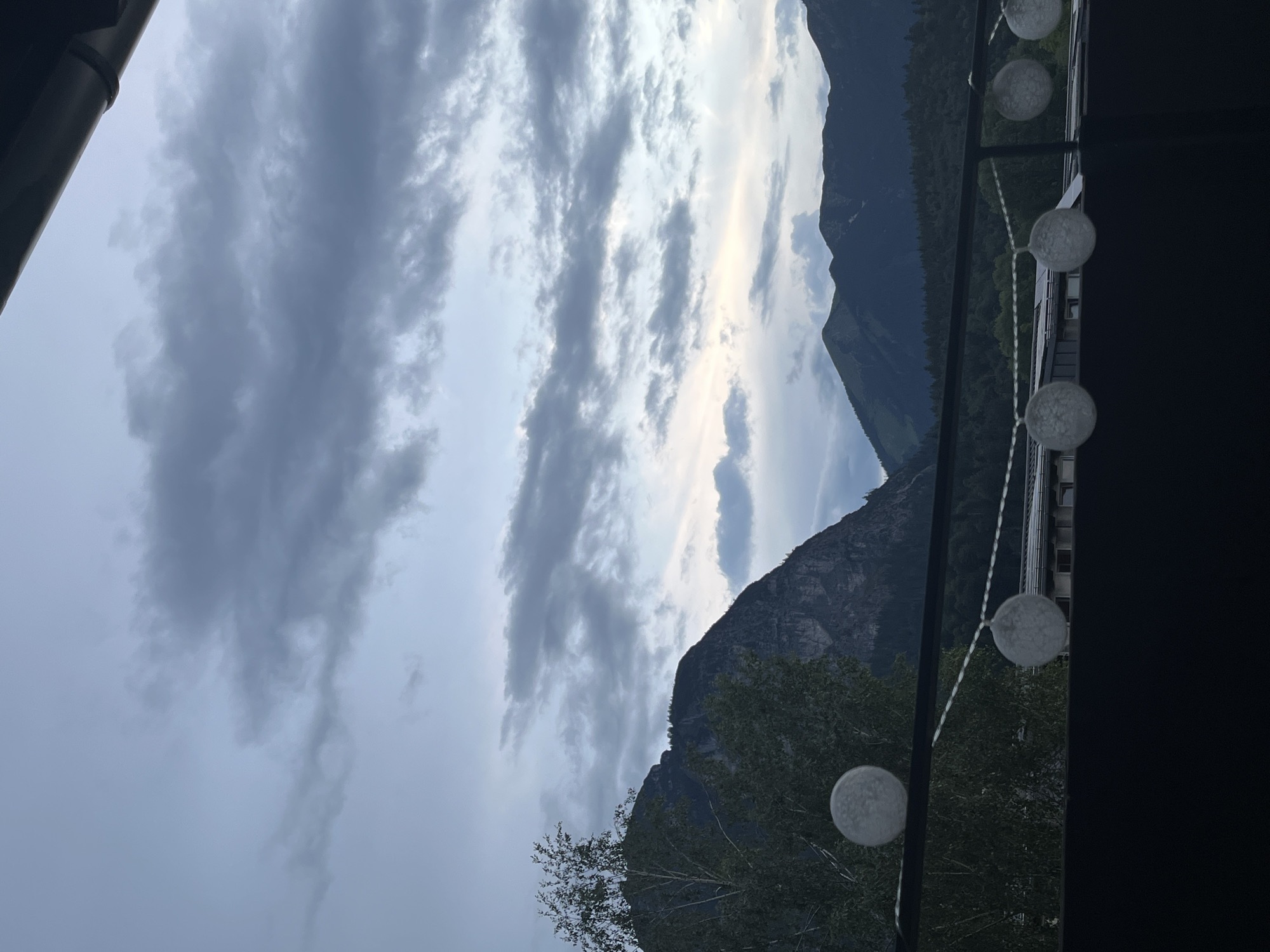 Balcony views over the Bavarian Alps at dusk, Garmisch-Partenkirchen