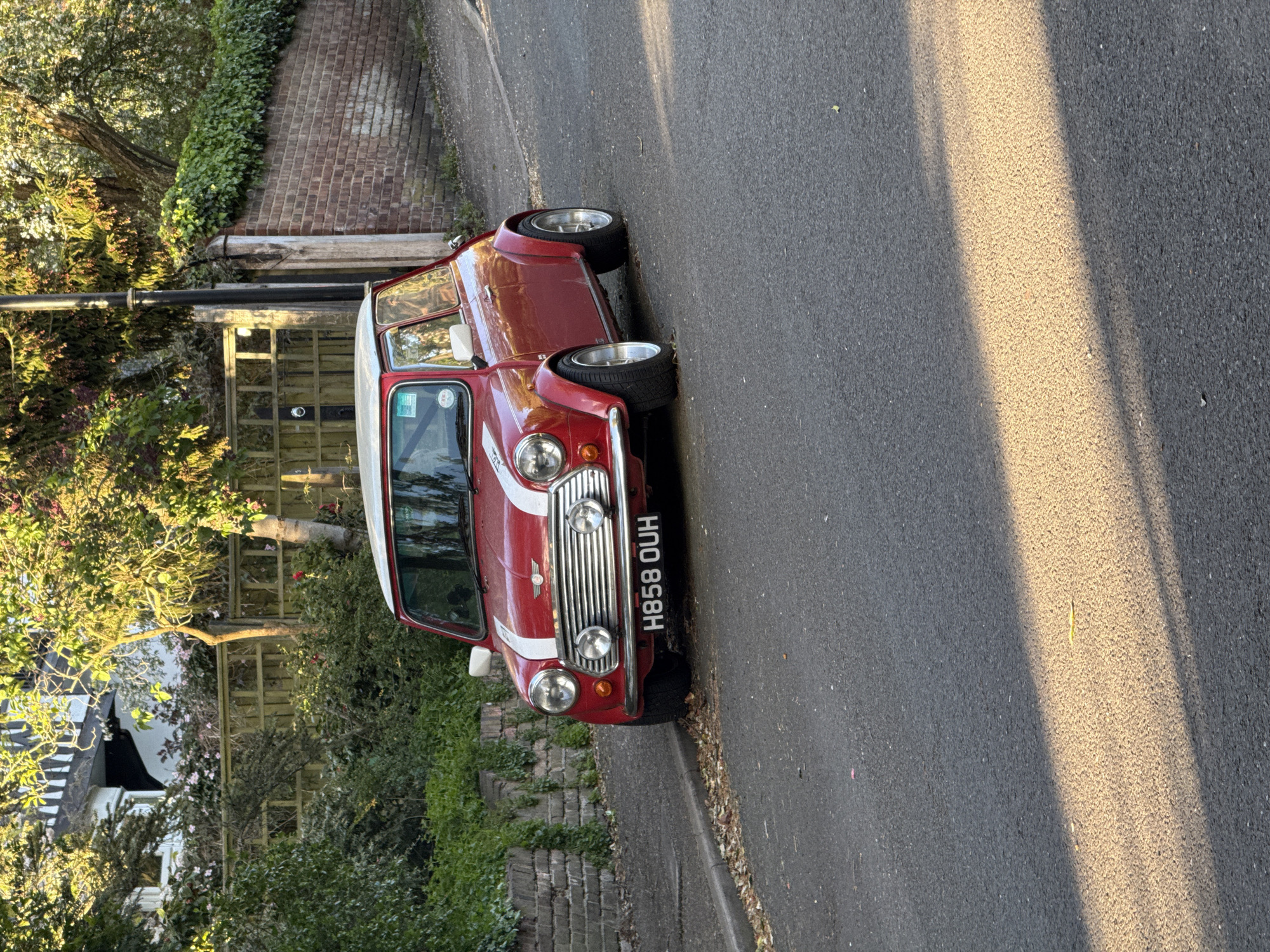 Red Mini Cooper spotted parked on London street