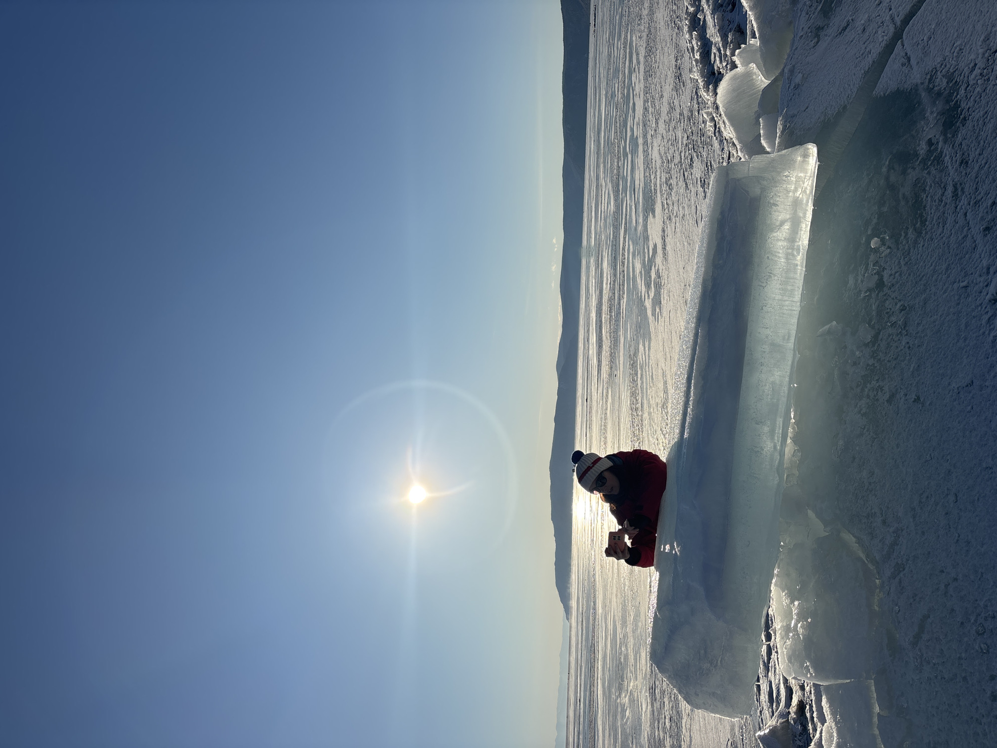 Winter tourism documented at frozen Lake Baikal near Listvyanka