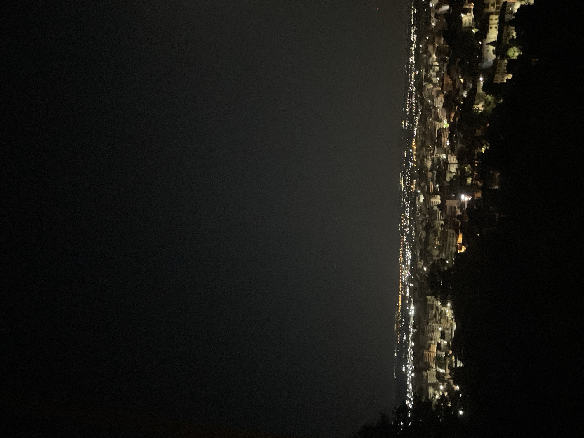 Nighttime panoramas of Xanthi from a hillside overlook