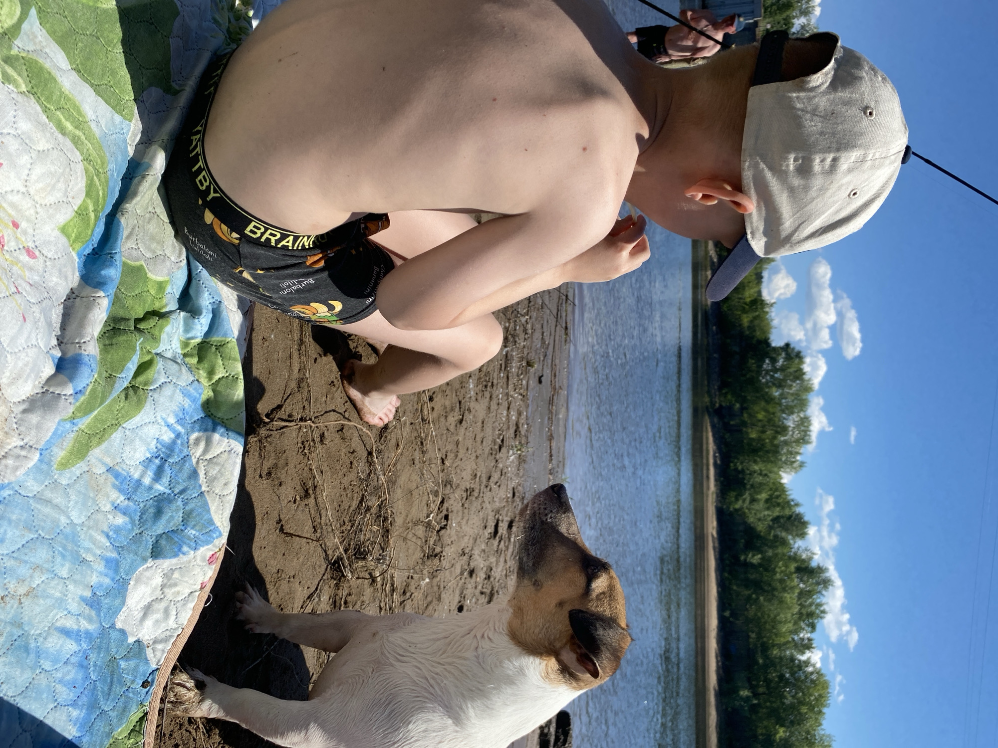 Family enjoys morning fishing trip on Kama River