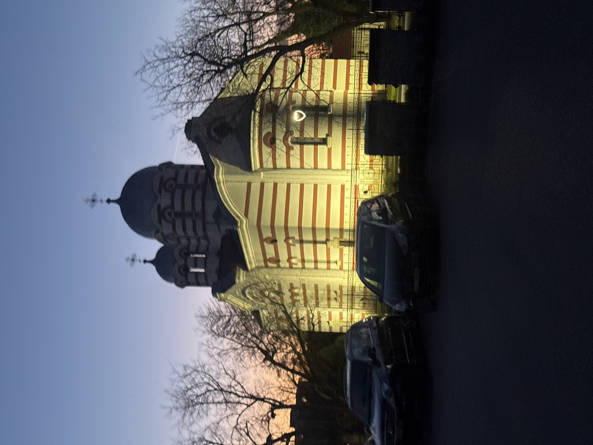 Church of St. Paraskeva photographed at dusk in Kozloduy