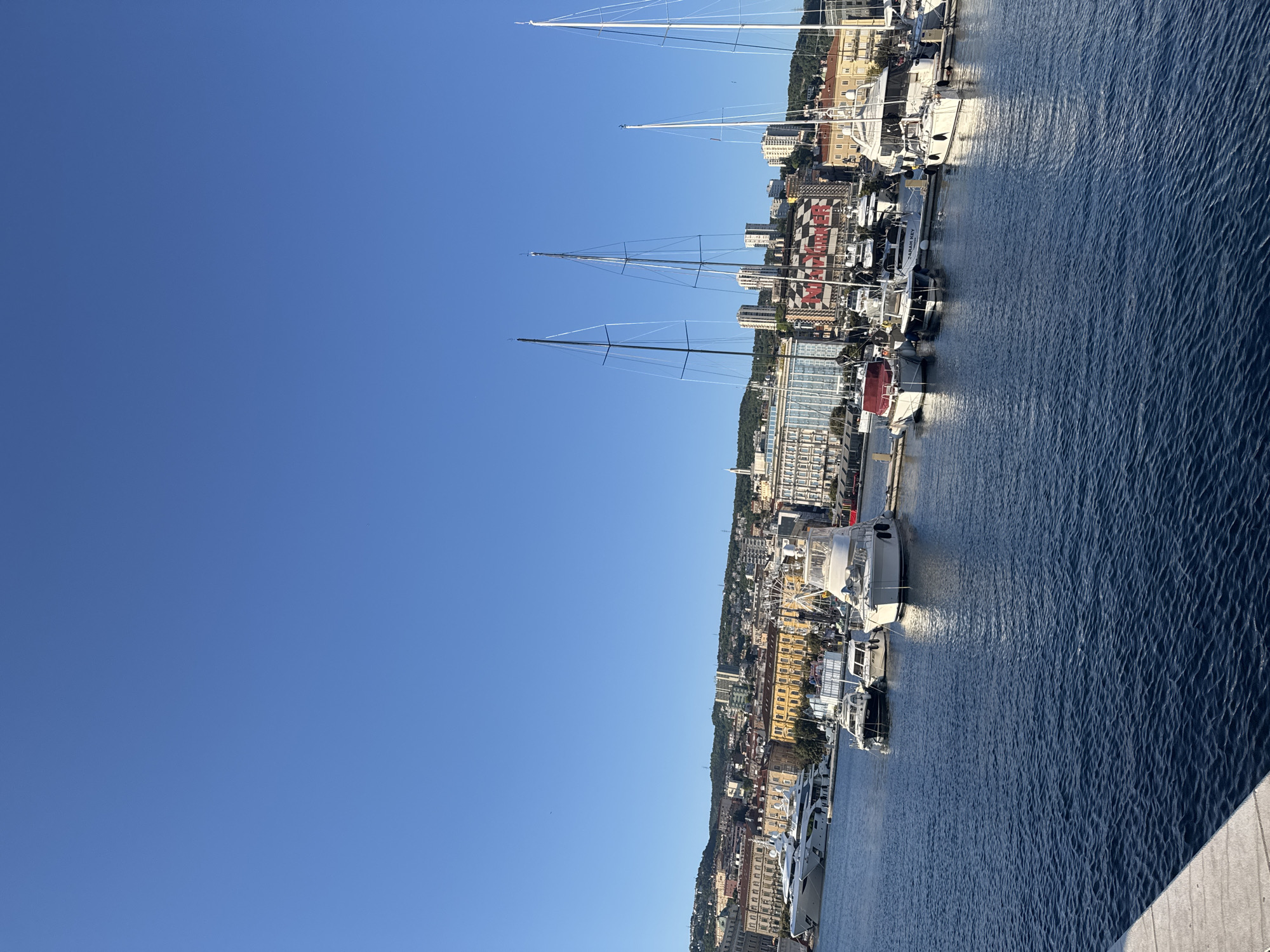 Clear skies over busy marina in Rijeka, Croatia