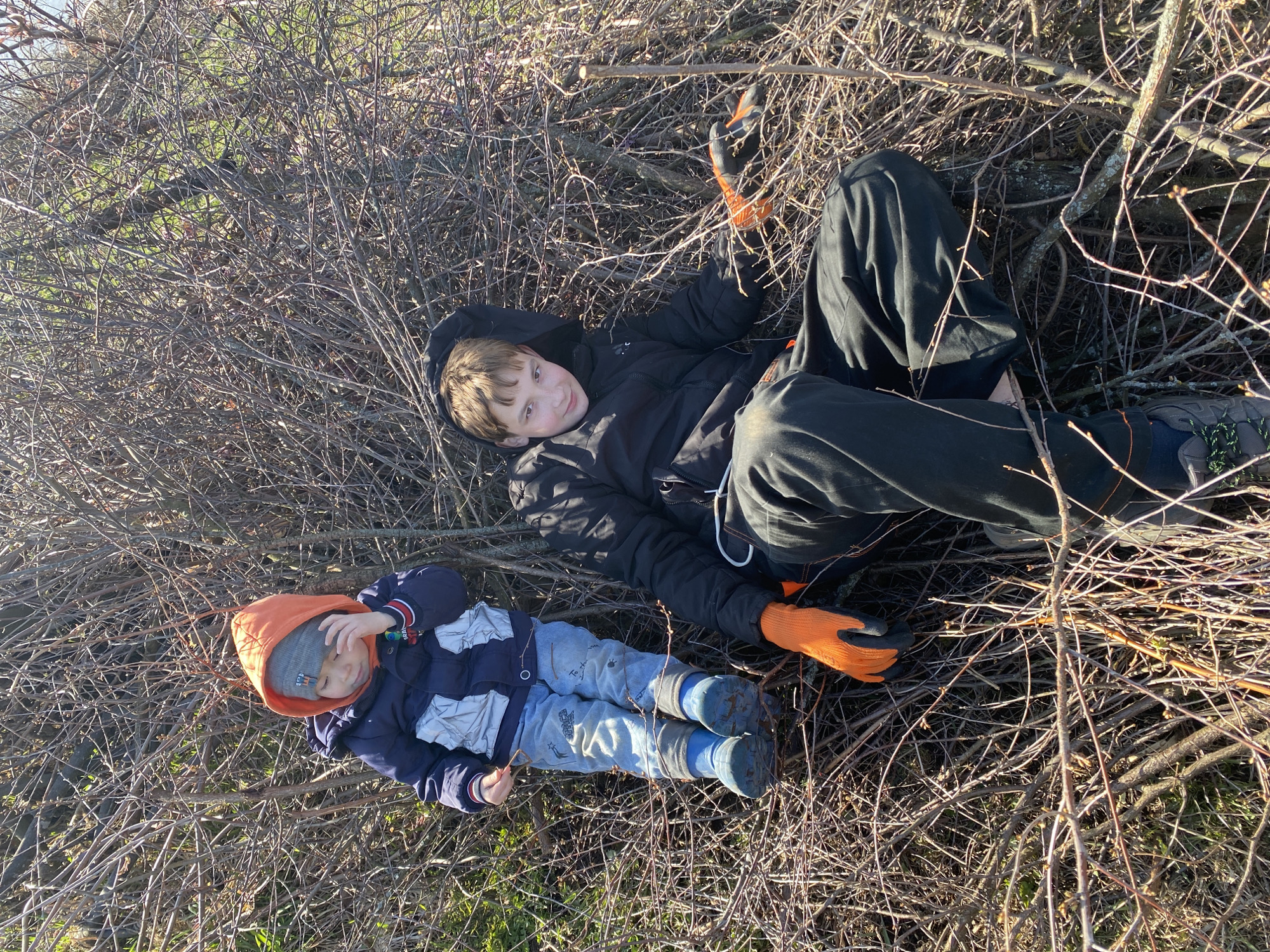 Children spotted resting in thorny thicket in Ольховка
