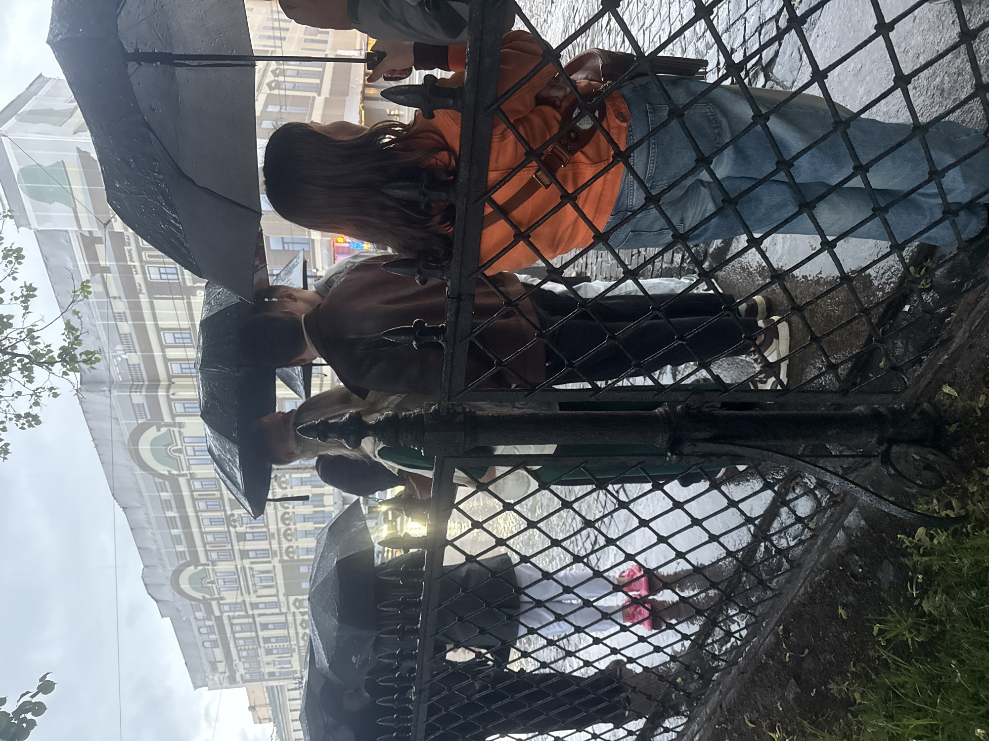 Rainy evening in Saint Petersburg: fire performers, wet streets, city life